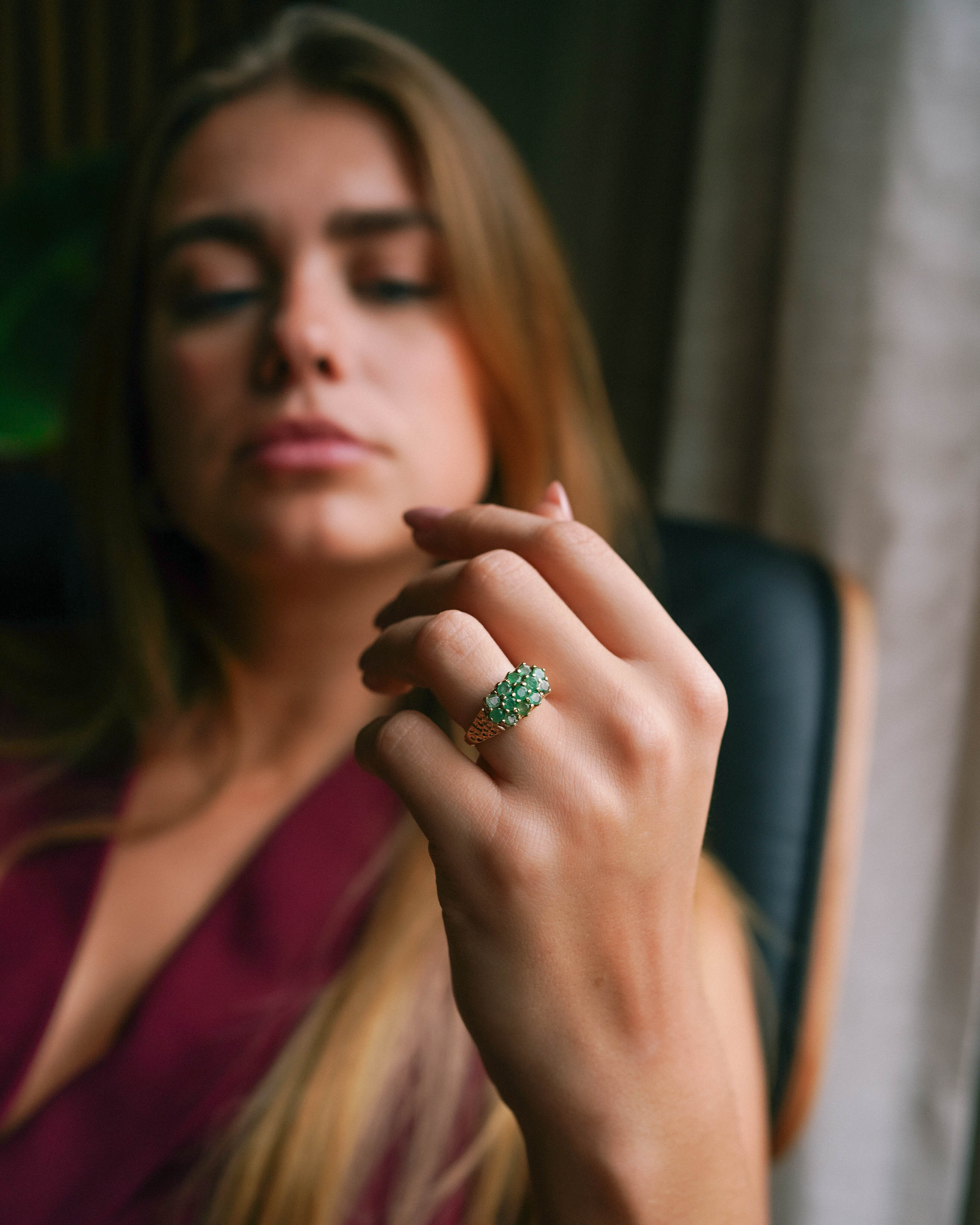 Valentina | Vintage Smaragd Cluster Dress Ring