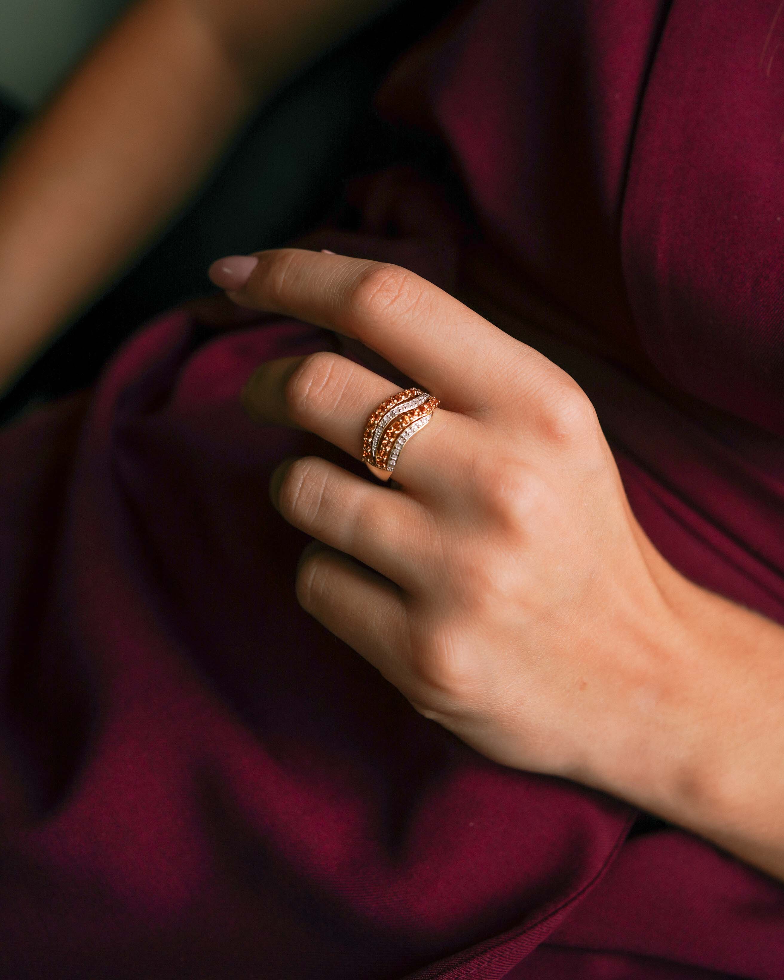 Beatrix | Vintage Citrien & Diamant Cluster Ring
