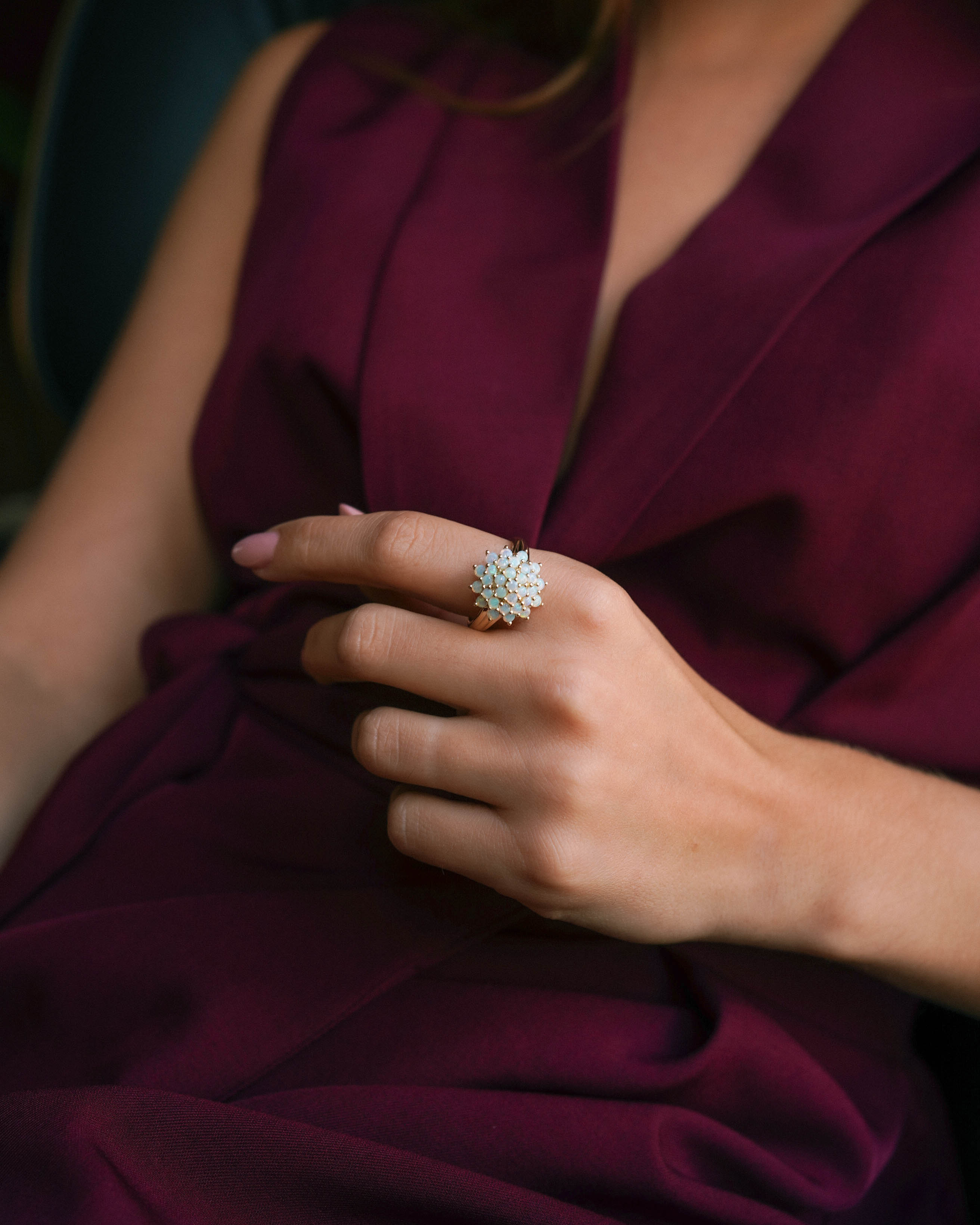 Colette | Vintage Opaal Cluster Ring