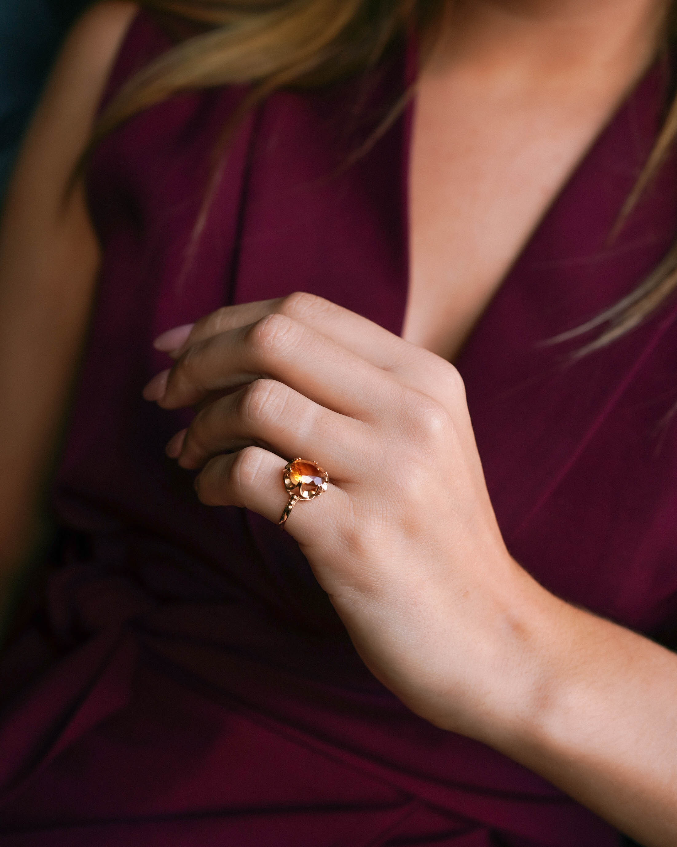 Fleur | Vintage Citrien Solitaire Ring