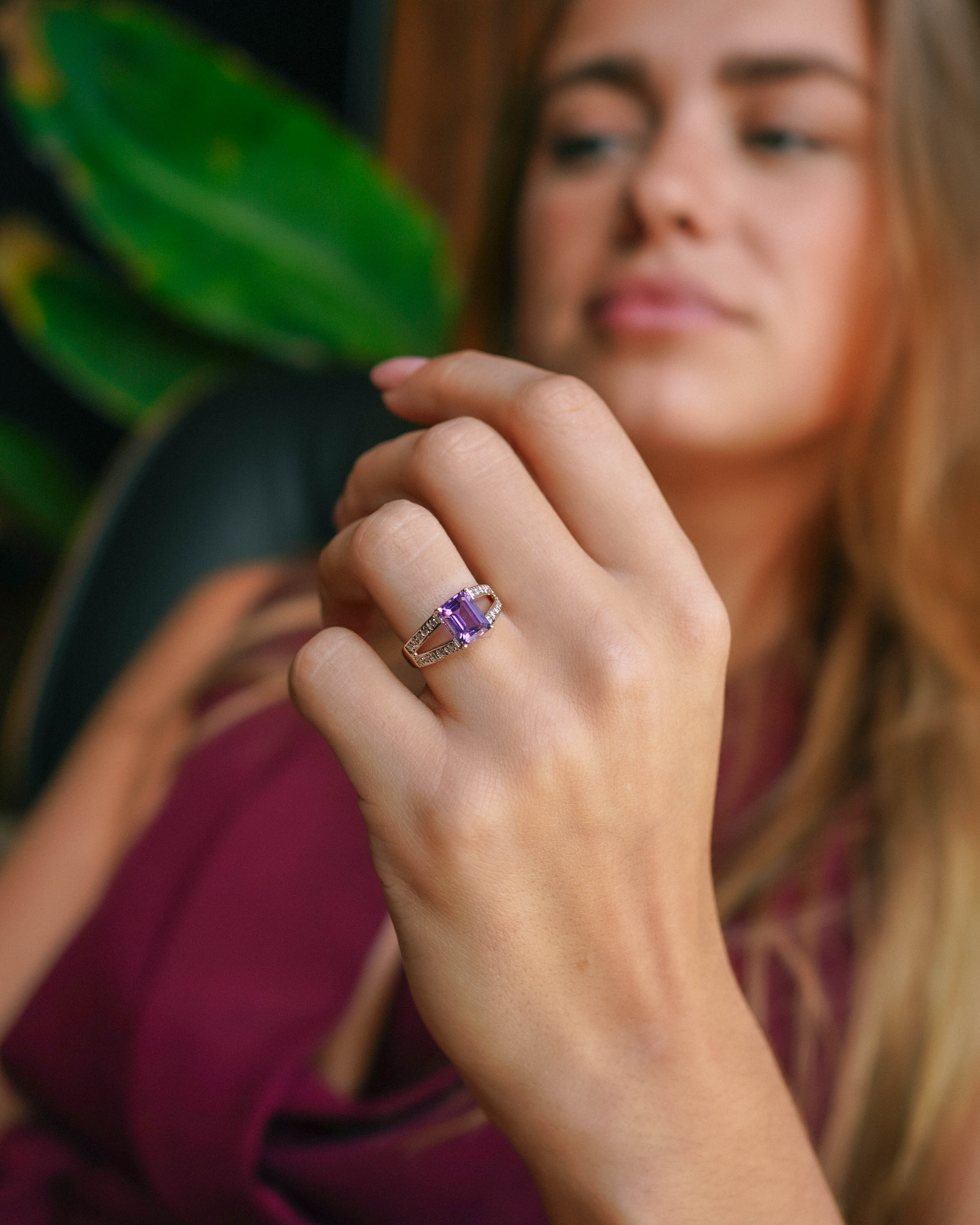Aurora | Vintage Amethist & Diamant Cluster Ring