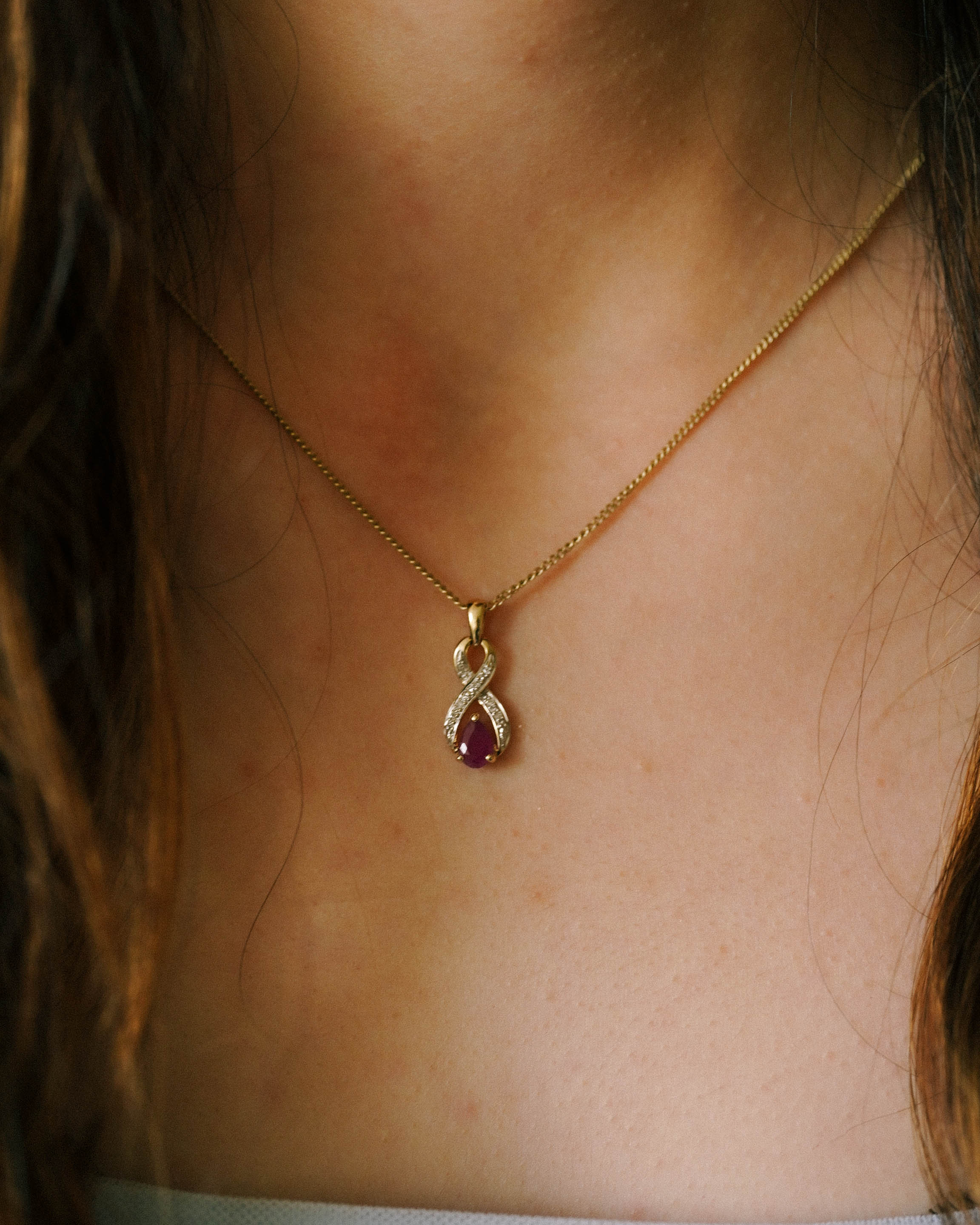 Tila | Vintage Ruby & Diamond Pendant