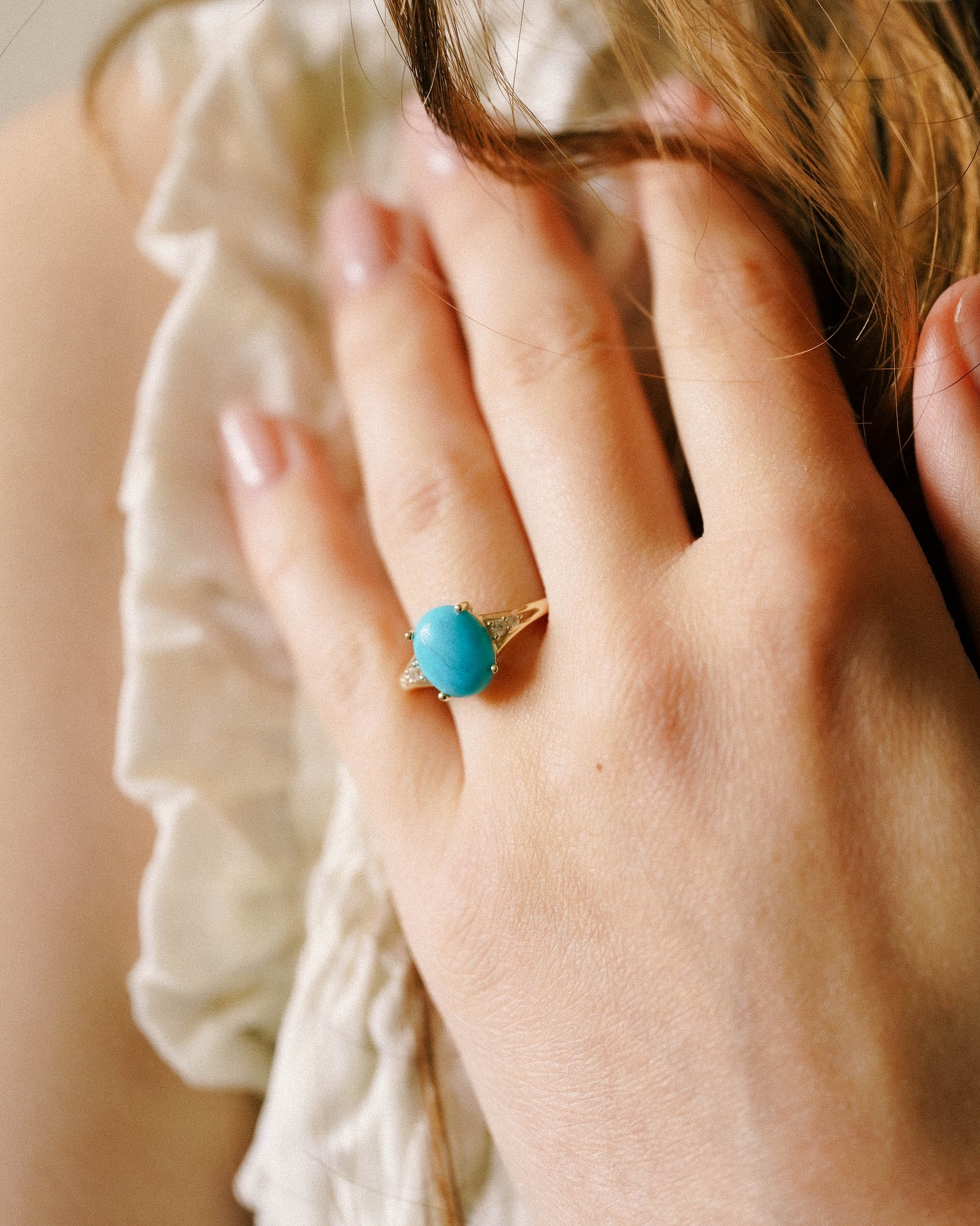 Orielle | Vintage Turquoise & White Sapphire