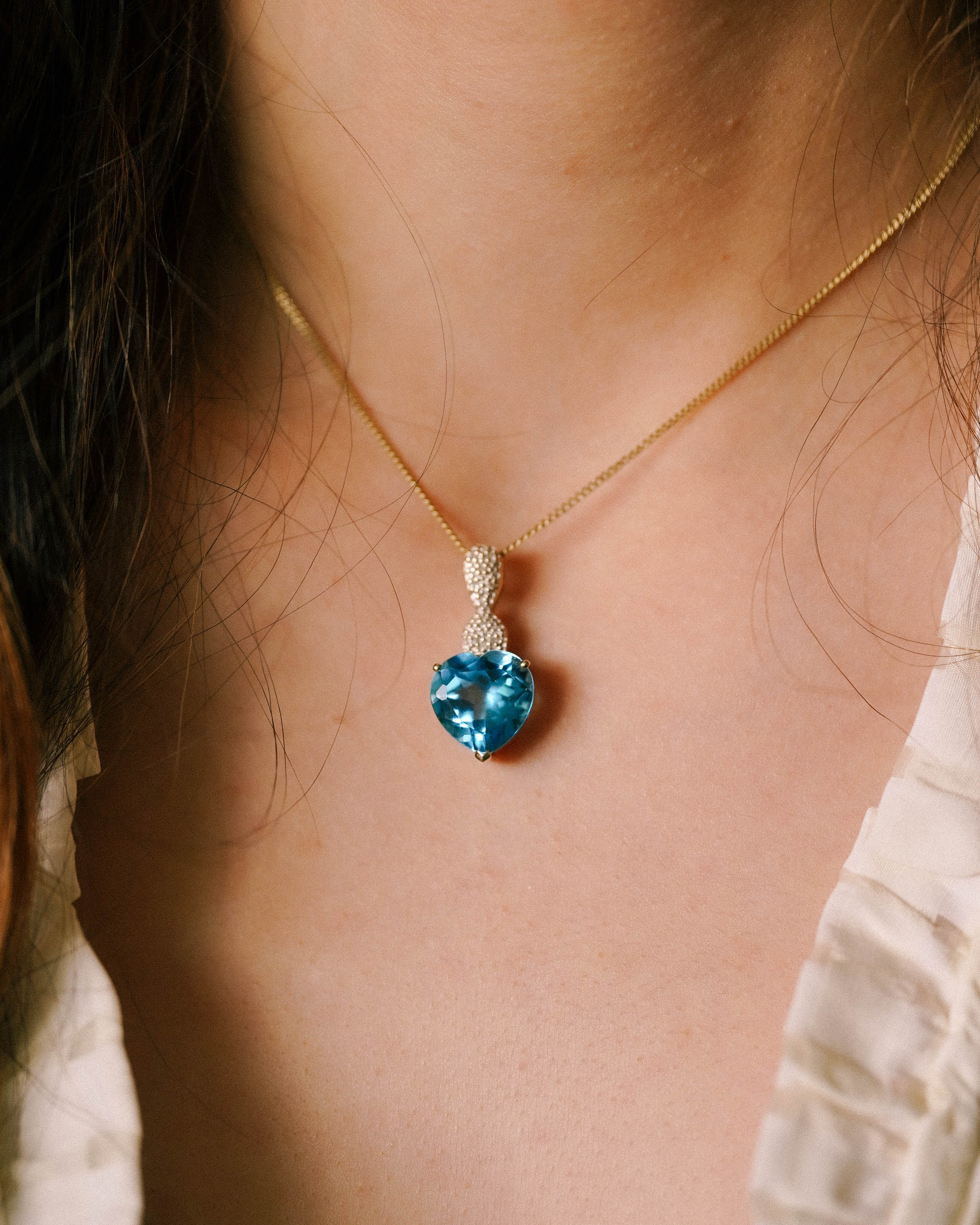 Amoria| Vintage Topaz & Diamond Pendant