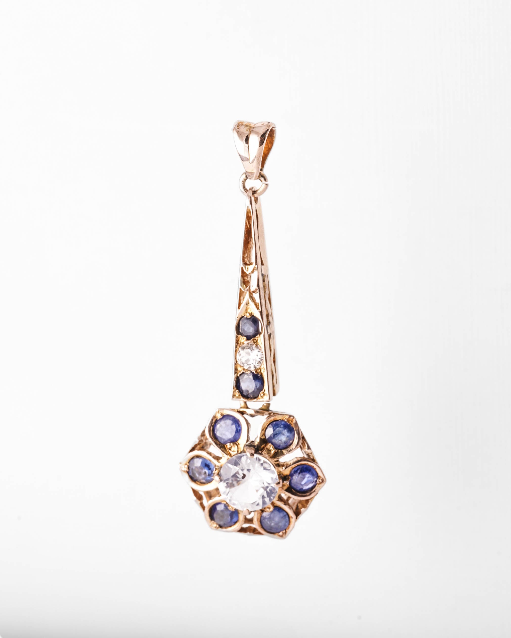 Florianne | Vintage White & Blue Sapphire Pendant