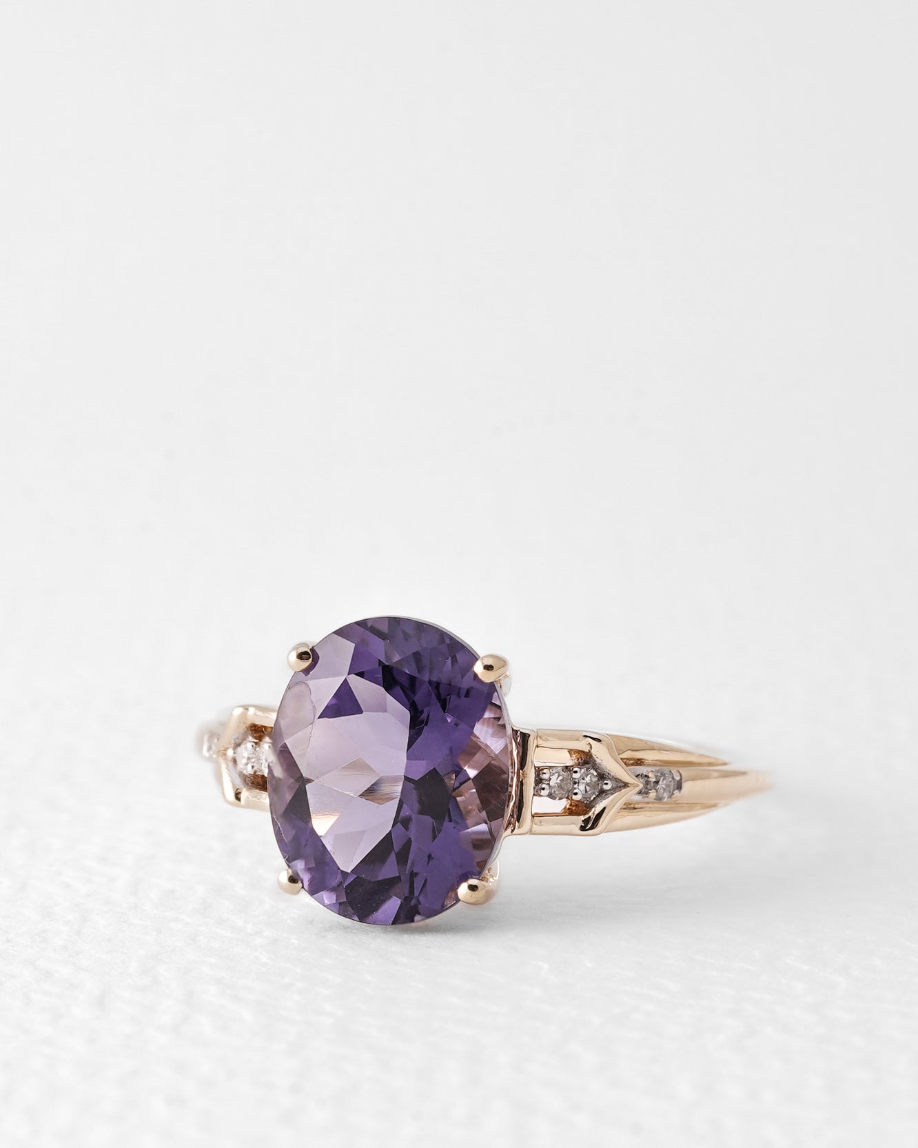 Marley | Vintage Blueberry Quartz & Diamond Ring