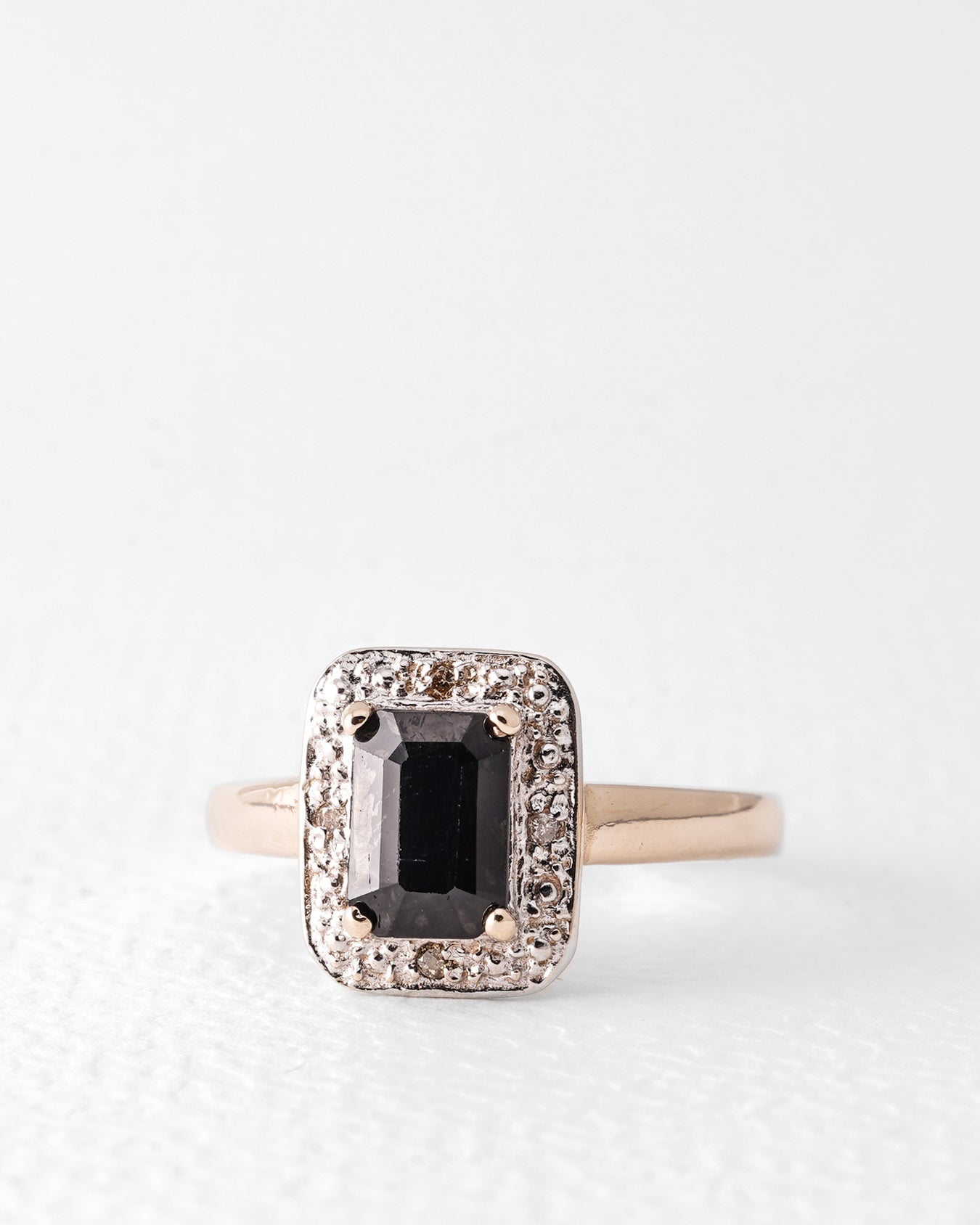 Noctara | Vintage Sapphire & Diamond Halo Ring