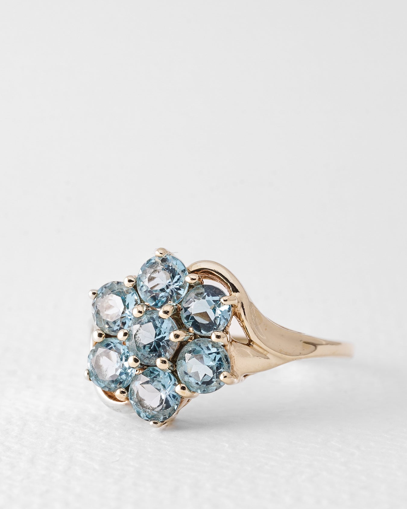 Leyla | Vintage Blue Topaz Cluster Ring