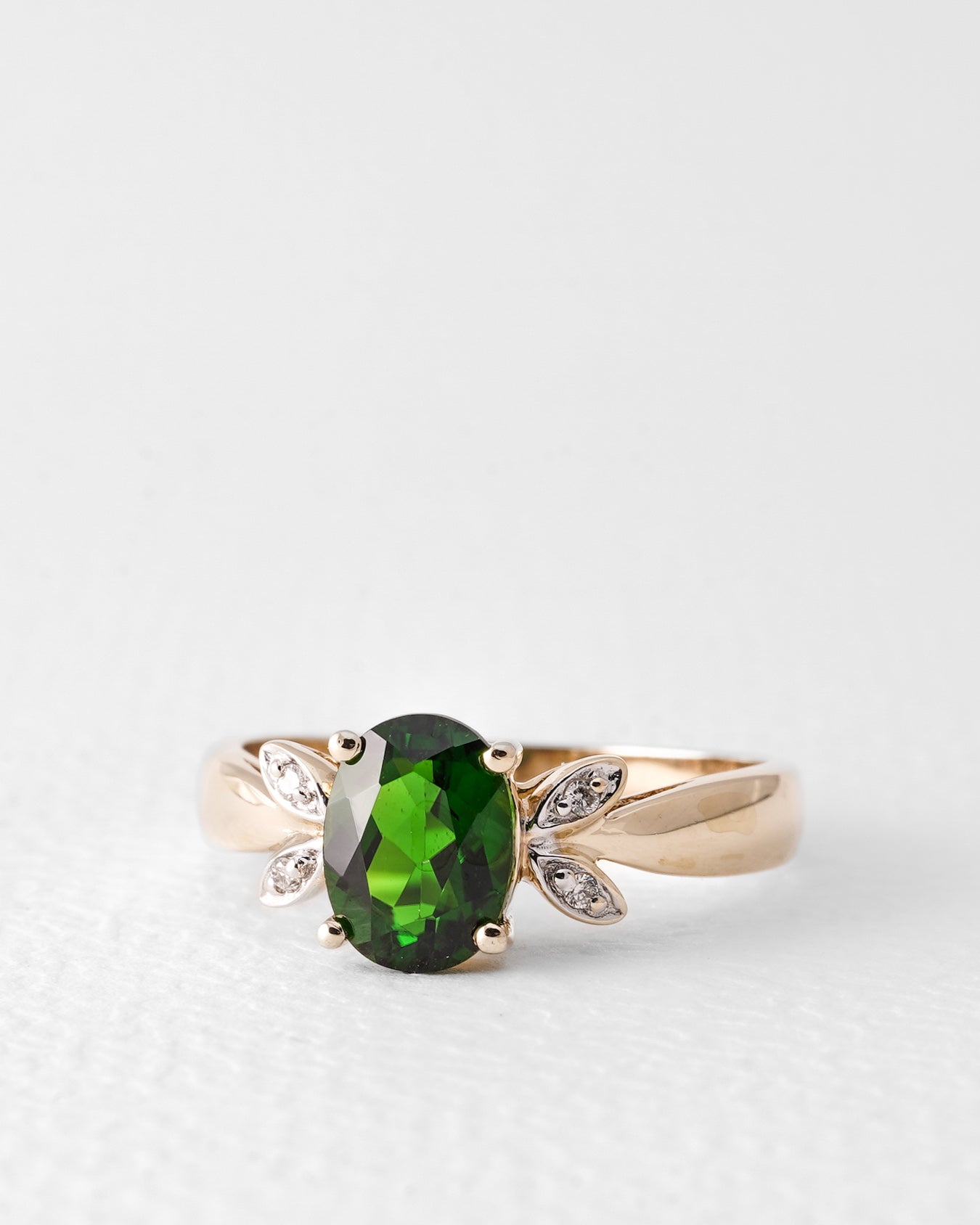 Filomène | Vintage Diopside & Diamond Promise Ring