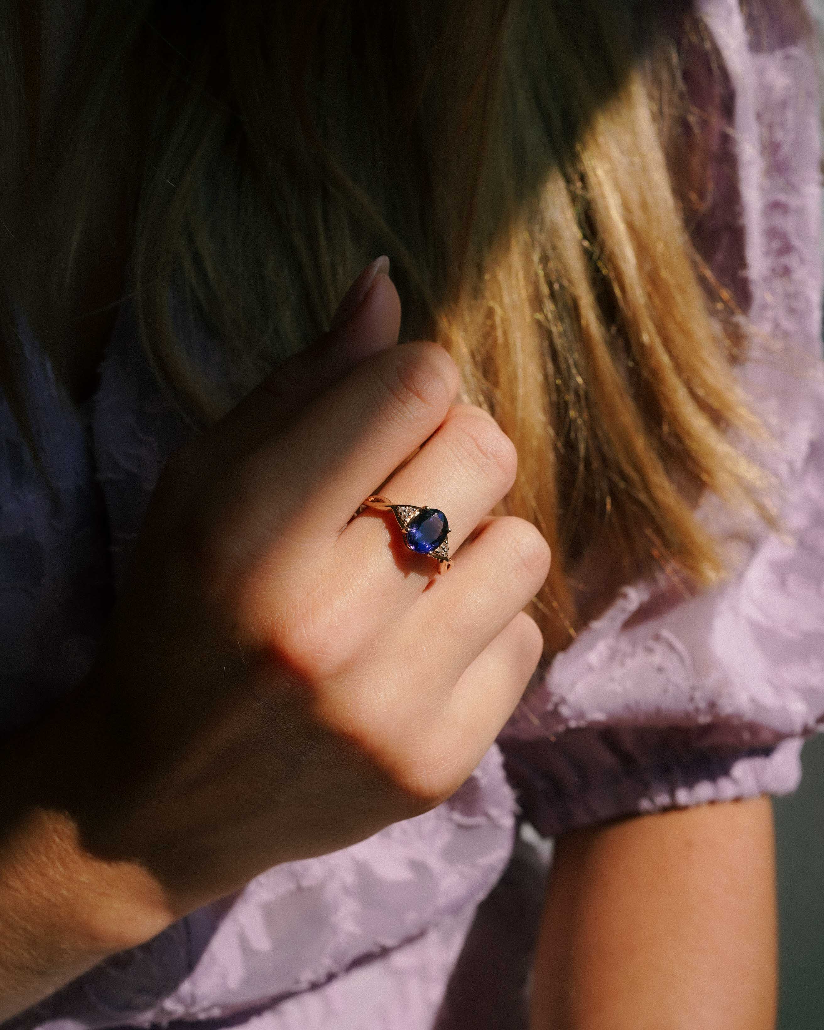 Nicolette | Vintage Iolite & Diamond Promise Ring