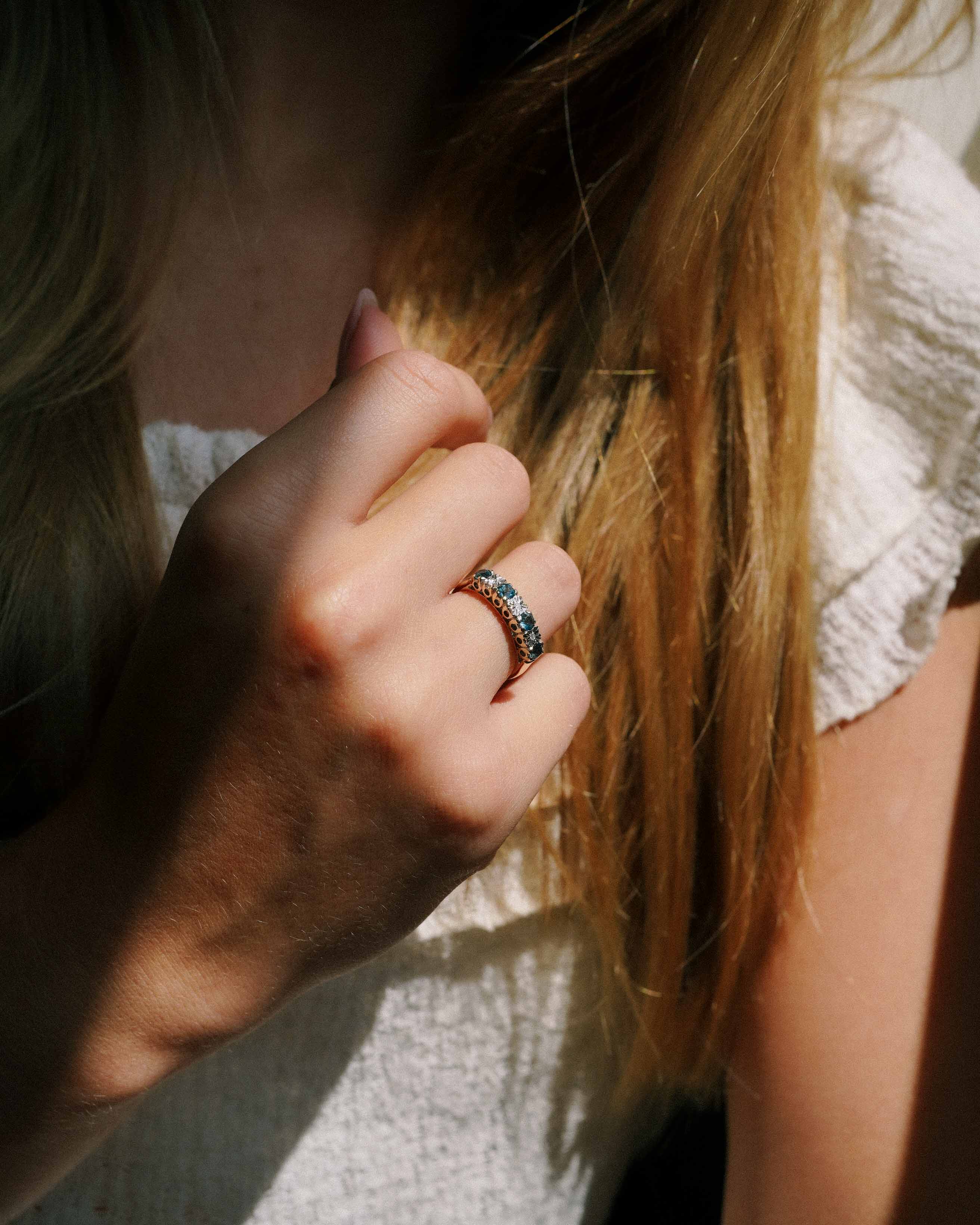 Isaline | Vintage Topaz & Diamond Half Eternity