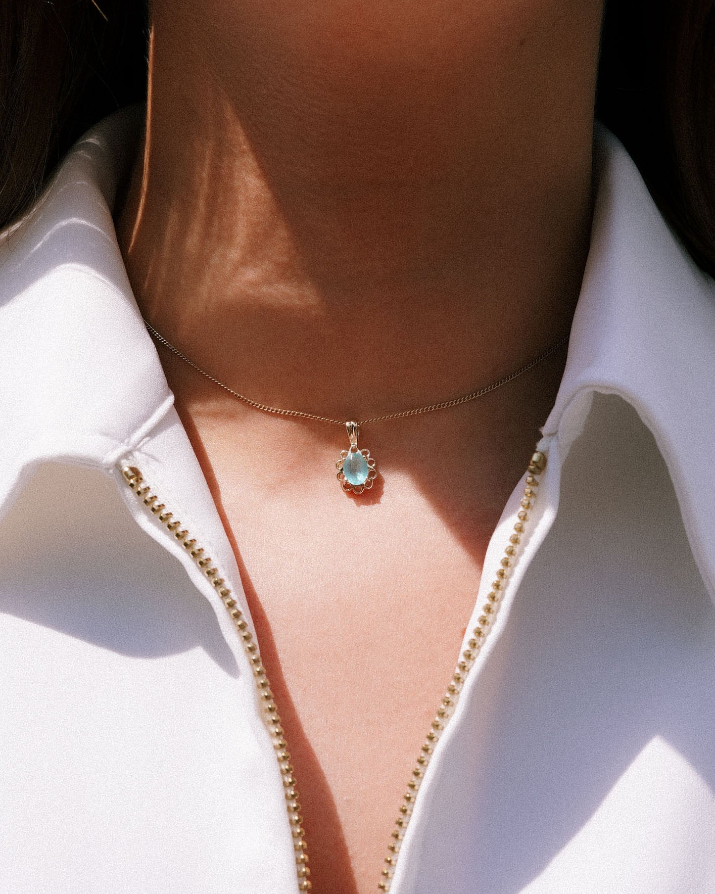 Elvaine | Vintage Blue Quartz Pendant