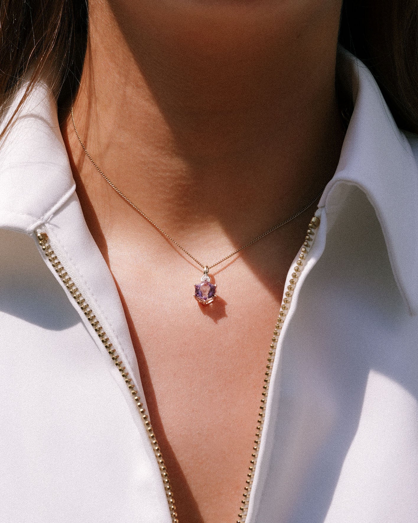 Féline | Vintage Amethyst & Diamond Pendant