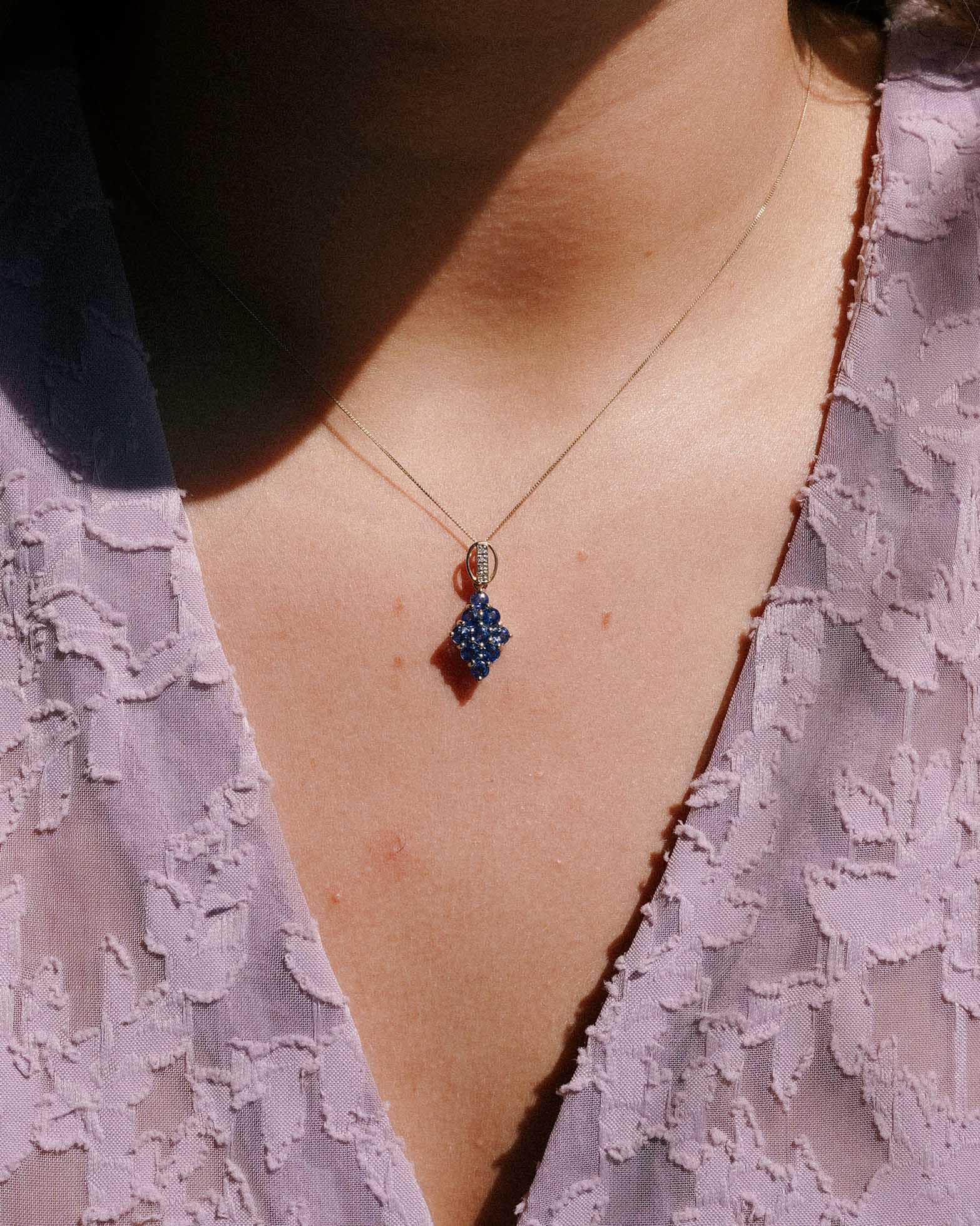 Xavia | Vintage Sapphire & Diamond Pendant