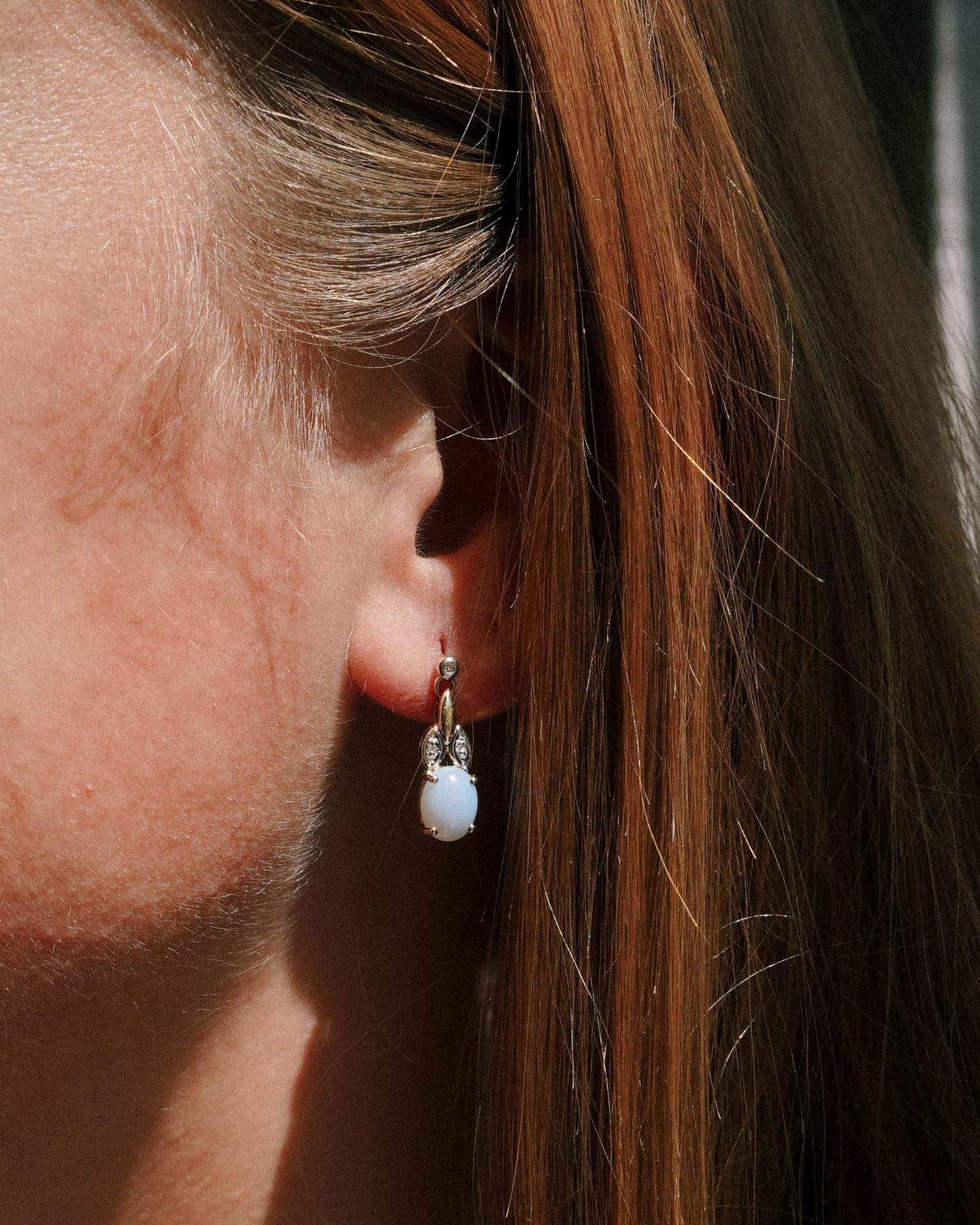 Nora | Vintage Quartz & Diamond Earrings