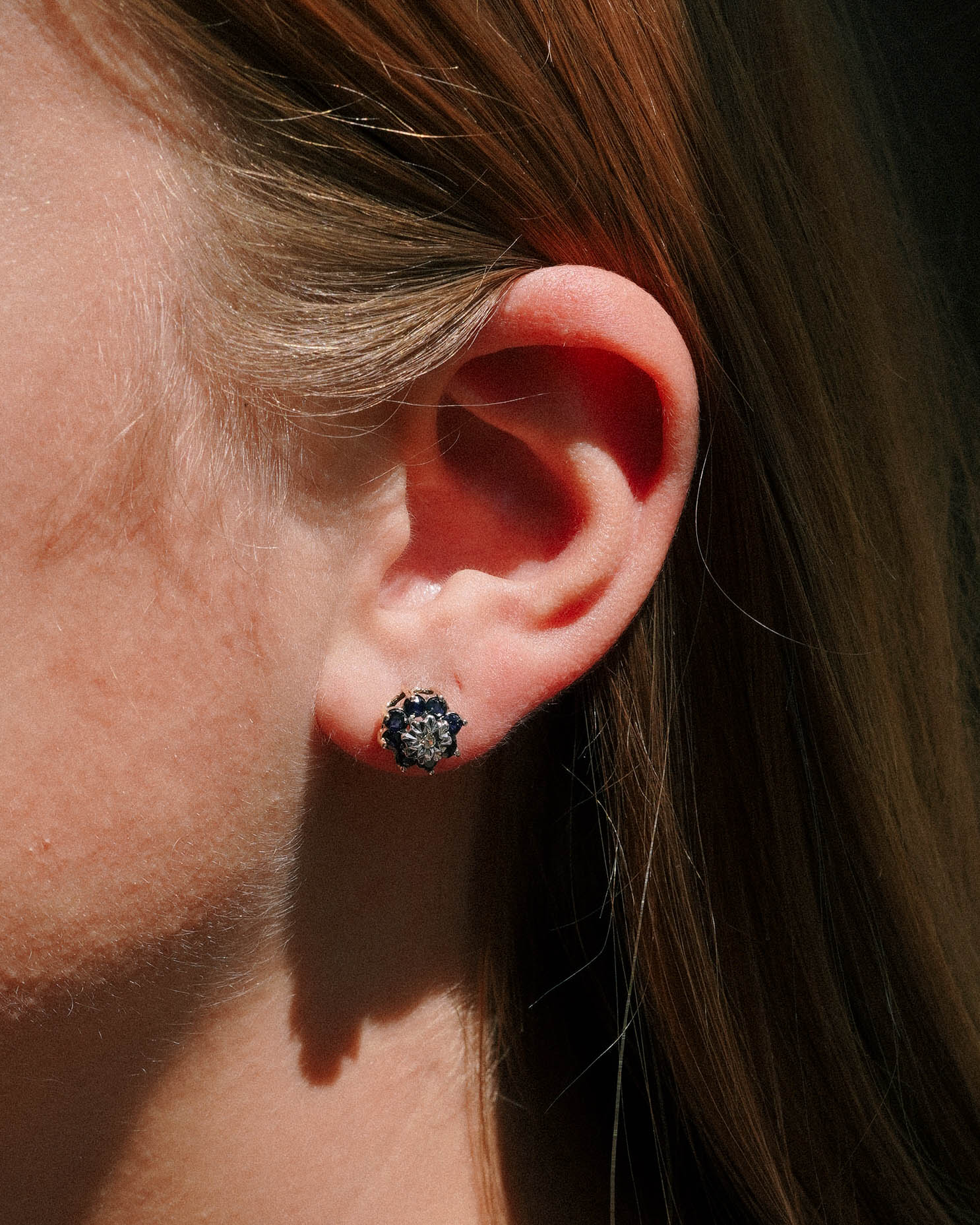 Celeste | Vintage Sapphire & Diamond Earrings