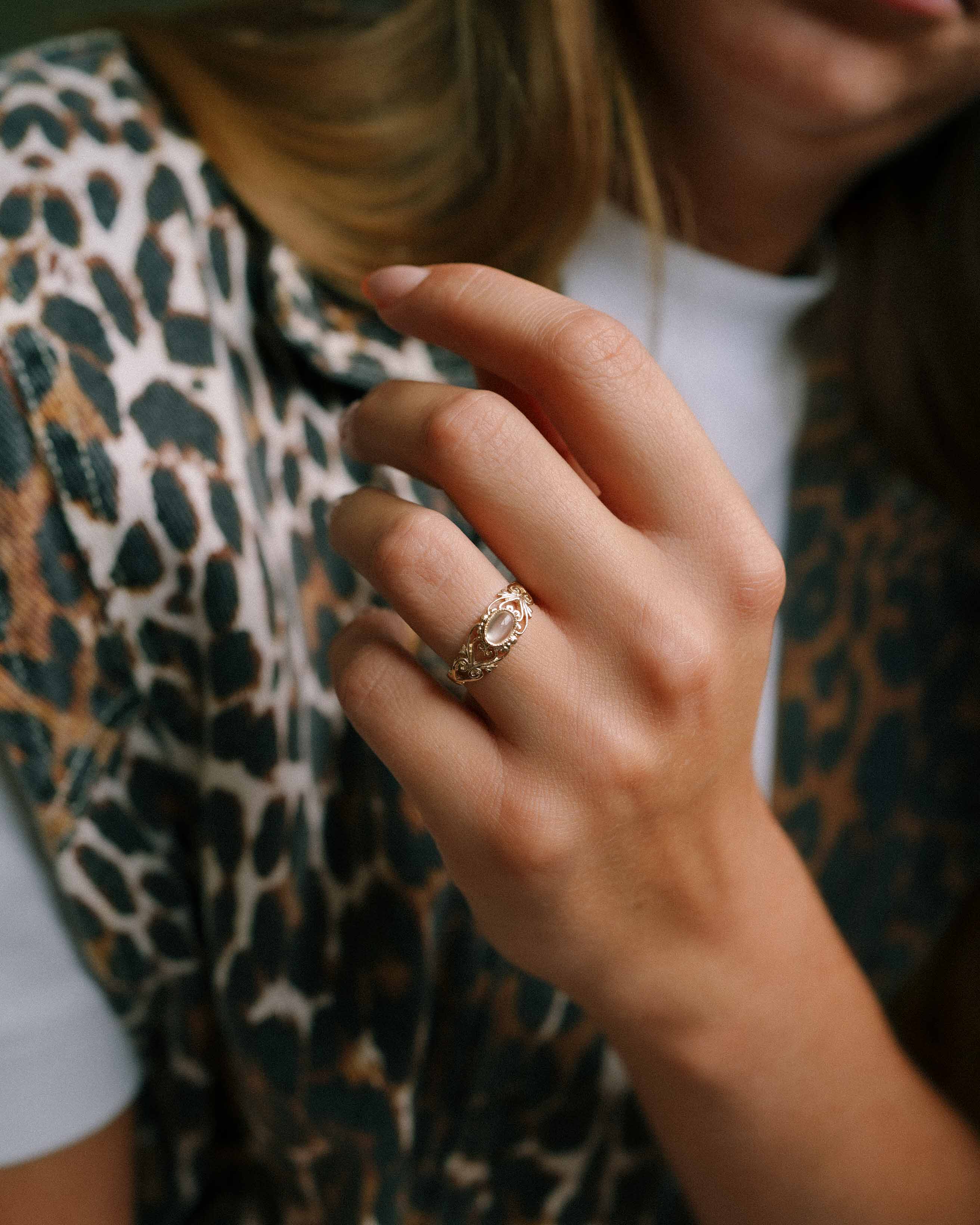 Zelia | Vintage Moonstone Solitaire Ring