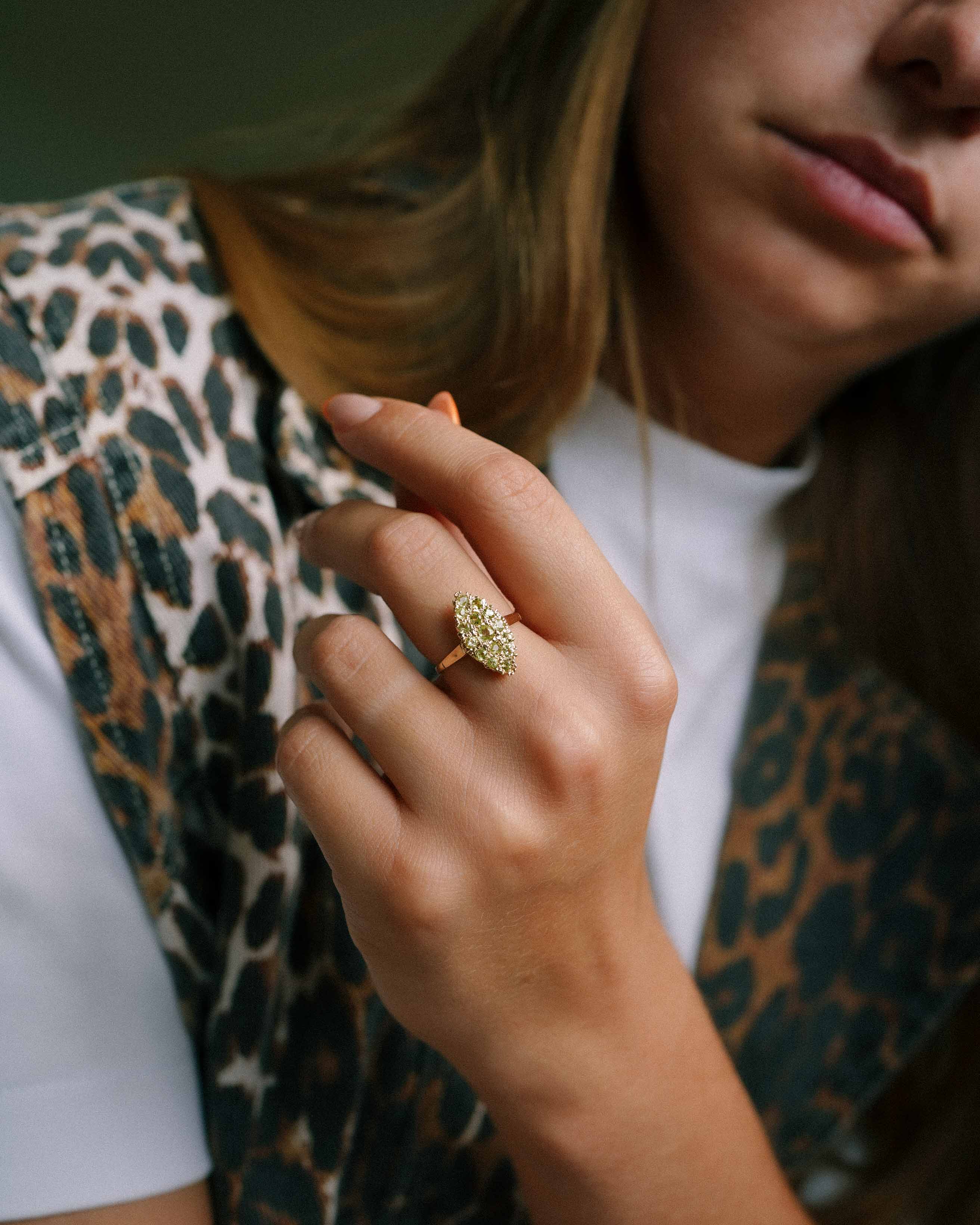 Dalia | Vintage Peridot Ring Dress Ring