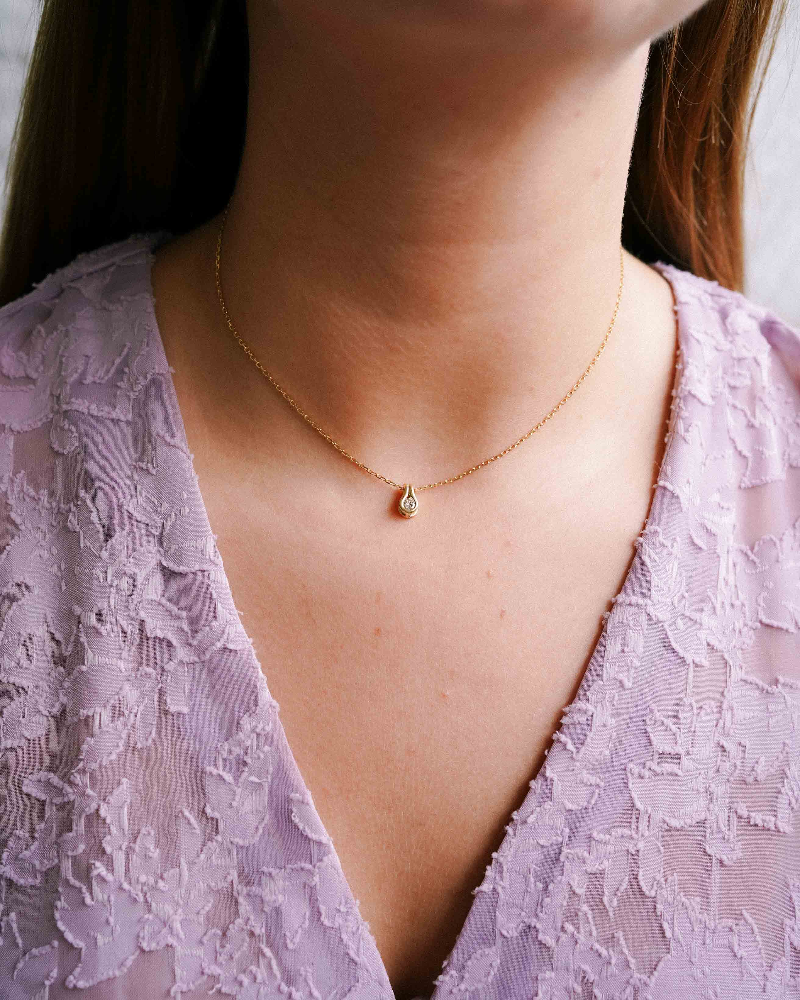 Zoé | 14K Yellow Gold (0.2ct) Diamond Pendant