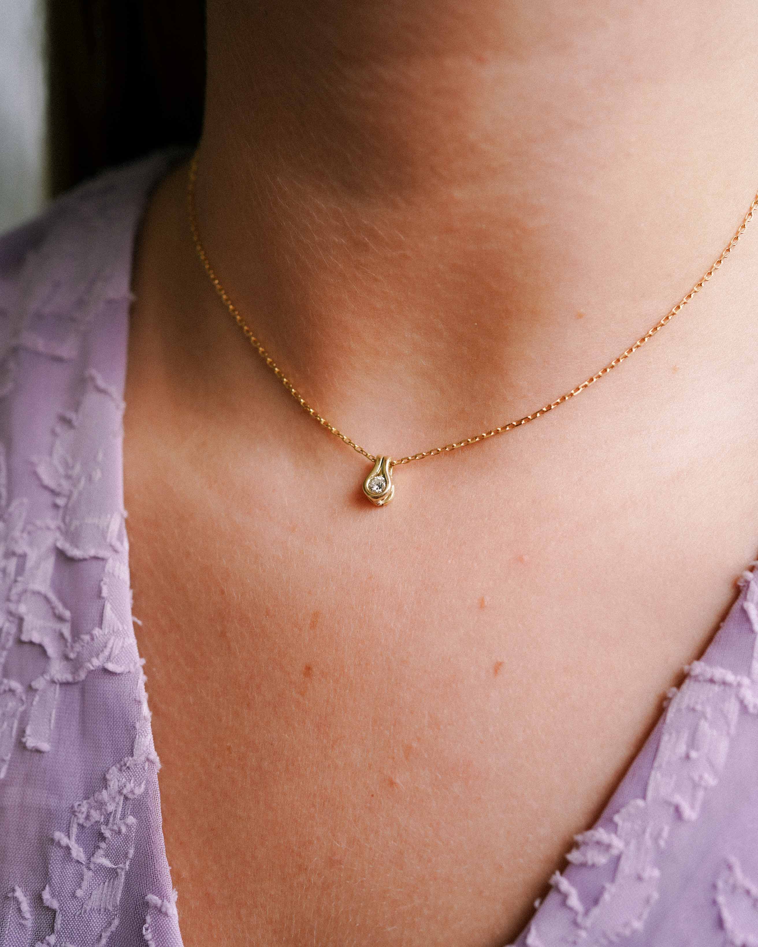 Zoé | 14K Yellow Gold (0.2ct) Diamond Pendant