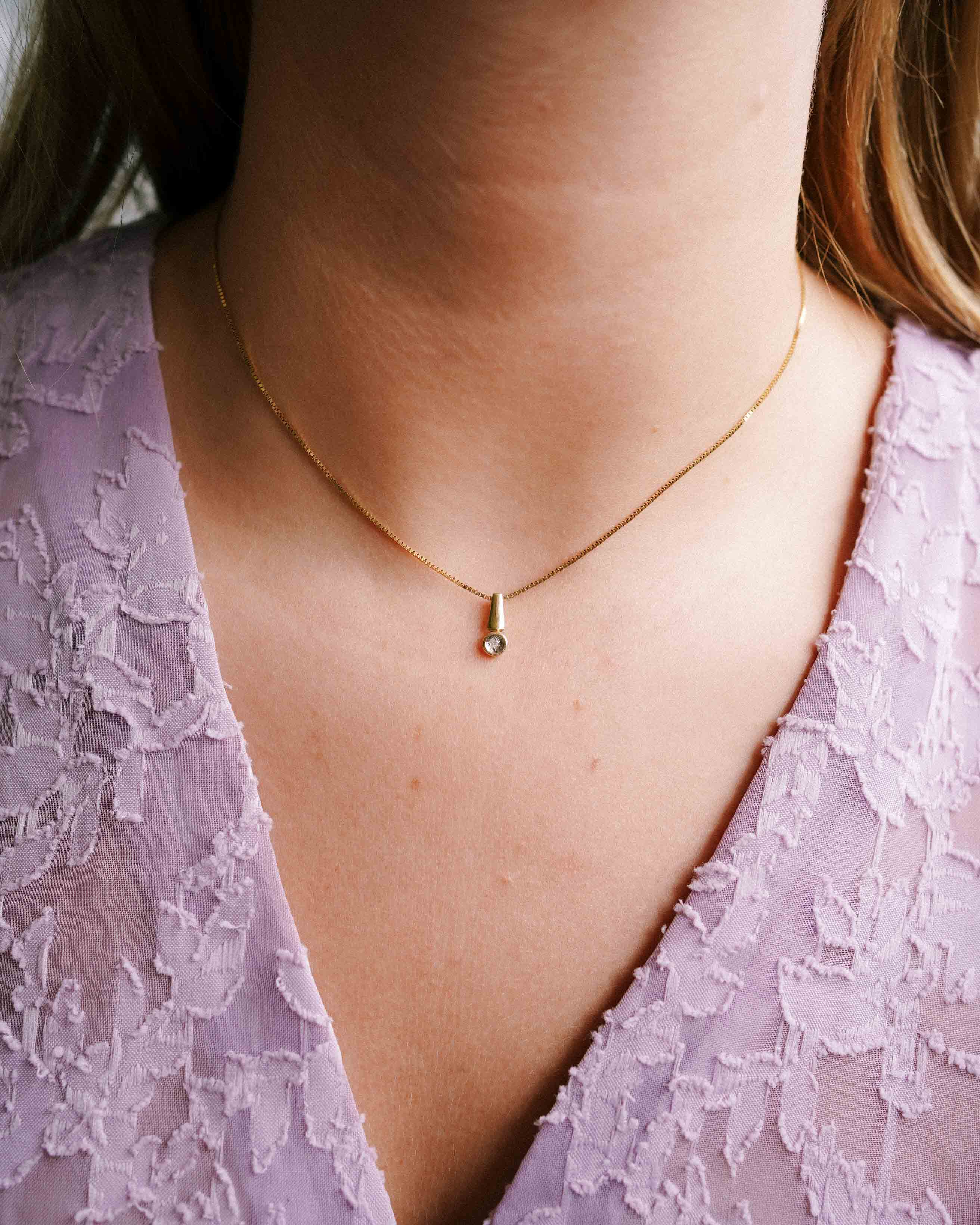Mireille | 14K Yellow Gold Diamonds (0.03ct) Pendant