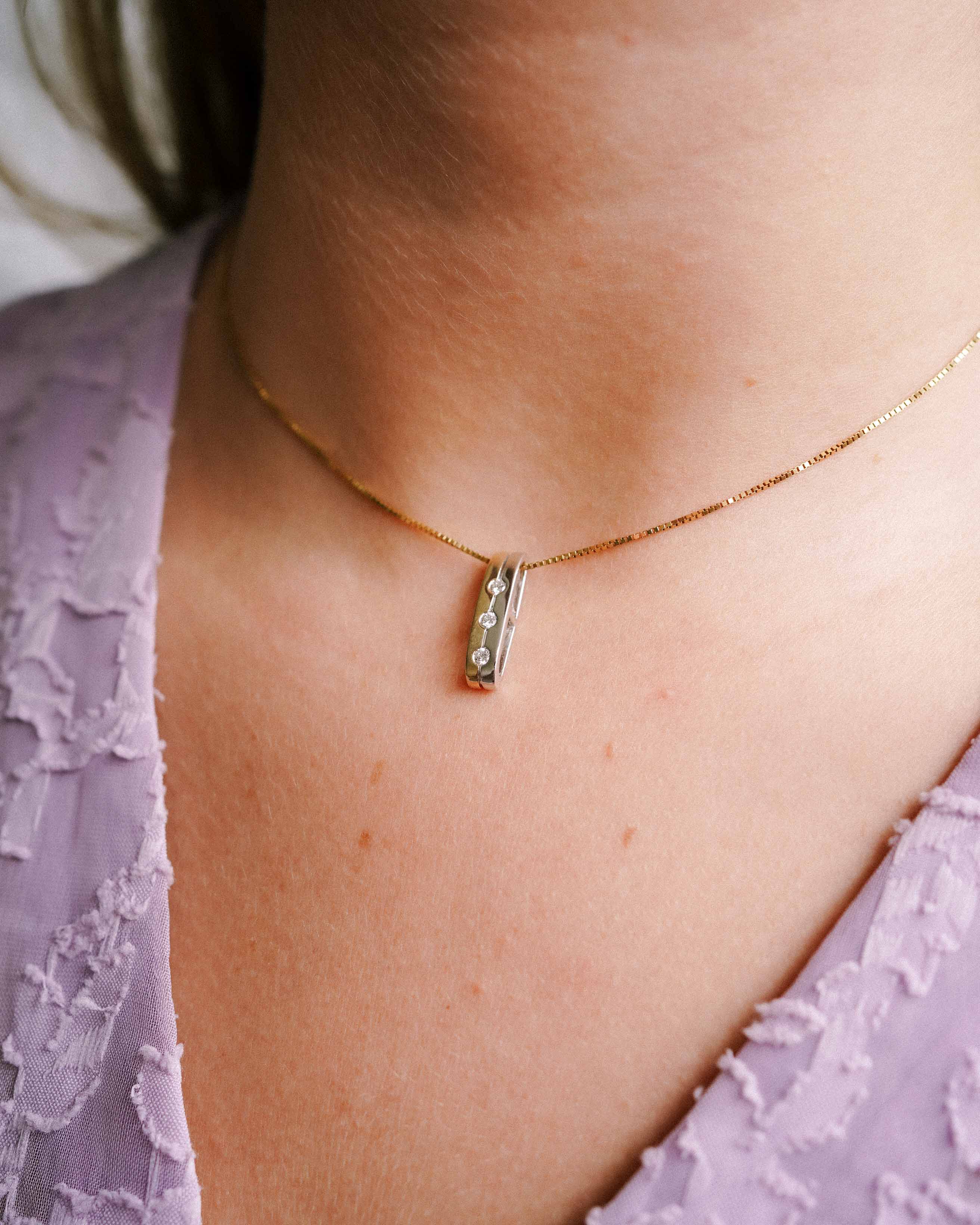 Ziva | 14K White & Yellow Gold Diamonds (0.26ct) Pendant