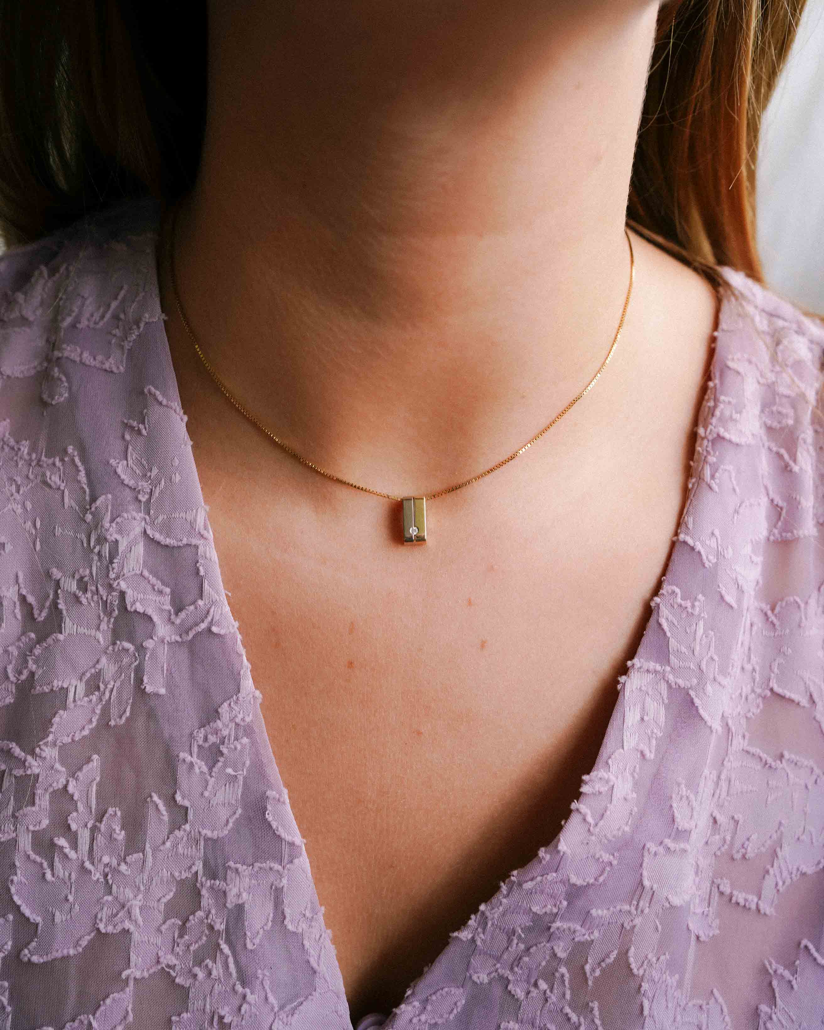 Astra | 14K White & Yellow Gold (0.03ct) Diamond Pendant