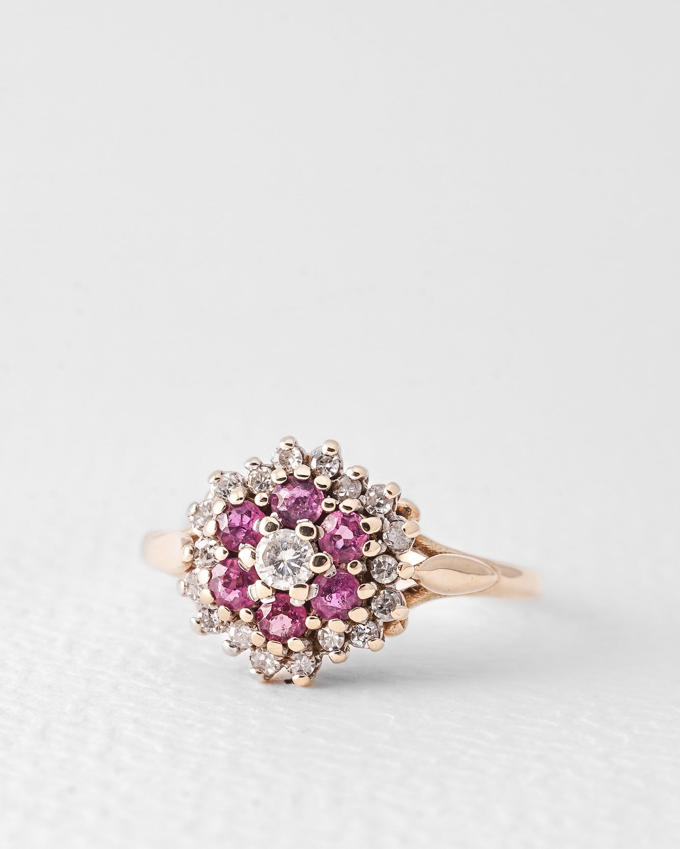 Mela | Vintage Ruby & Diamond Cluster Ring
