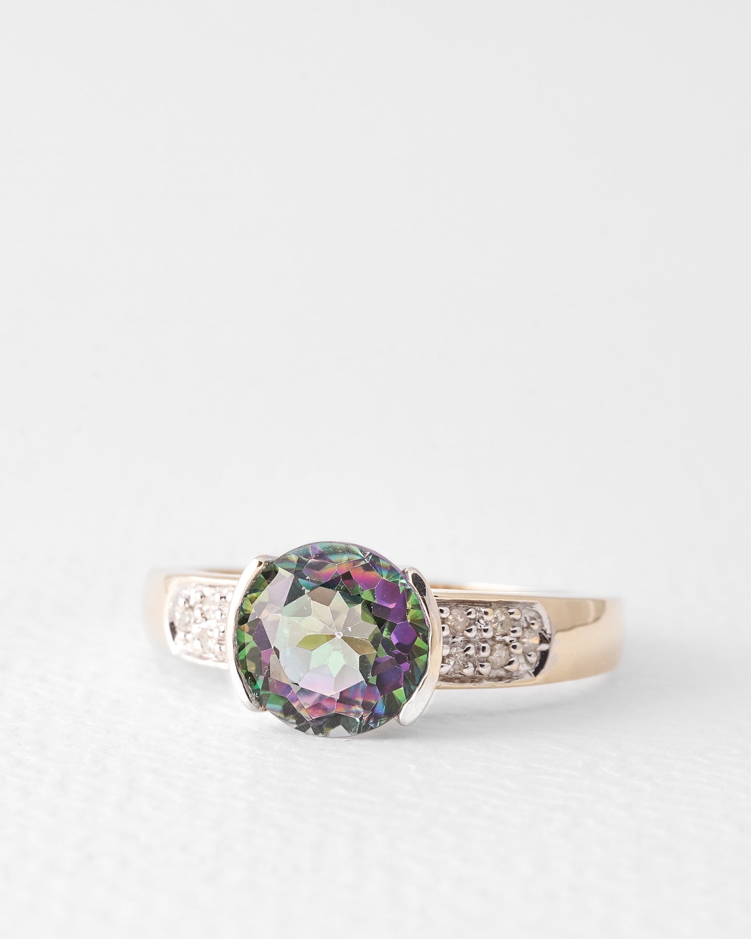 Tova | Vintage Mystical Topaz & Diamond Cluster Ring