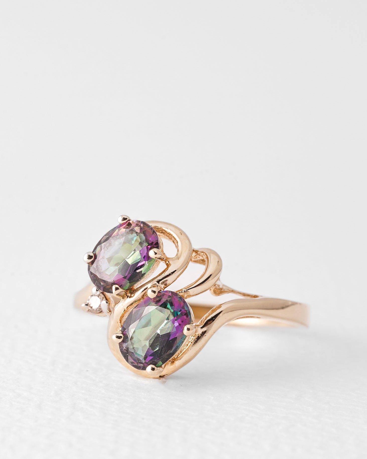 Lily | Vintage Mystic Topaz & Diamond Dress Ring