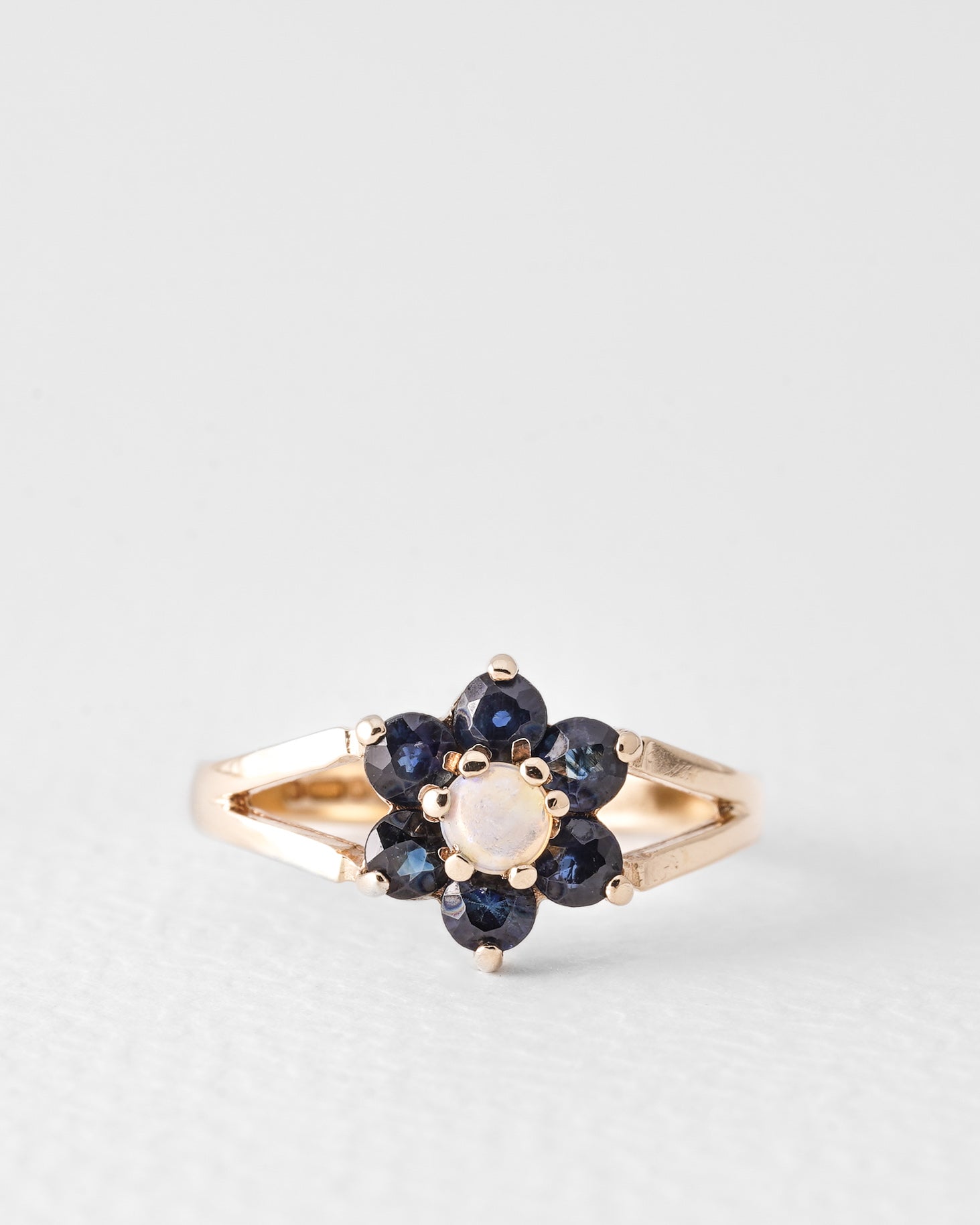 Sera | Vintage Sapphire & Opal Cluster Ring