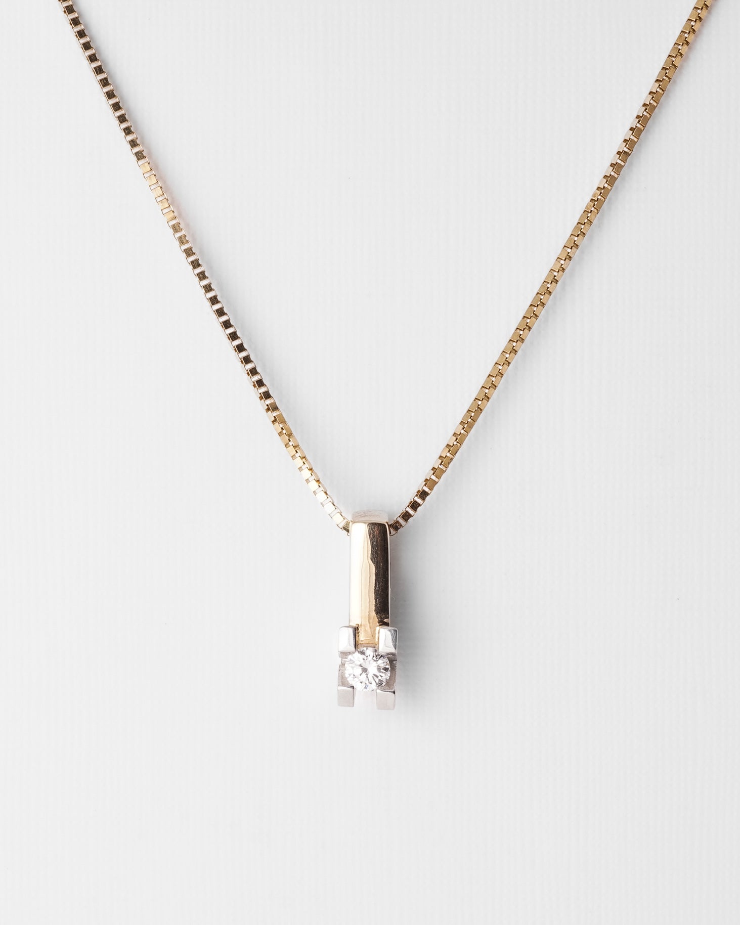 Liora | 14K White & Yellow Gold Diamonds (0.1ct) Pendant