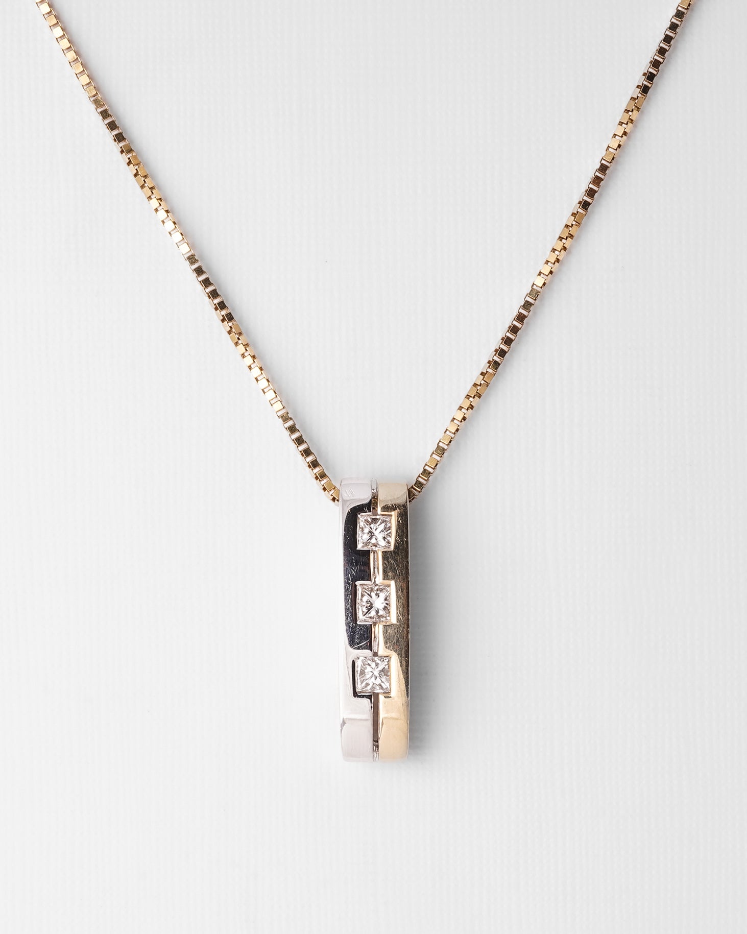 Ziva | 14K White & Yellow Gold Diamonds (0.26ct) Pendant