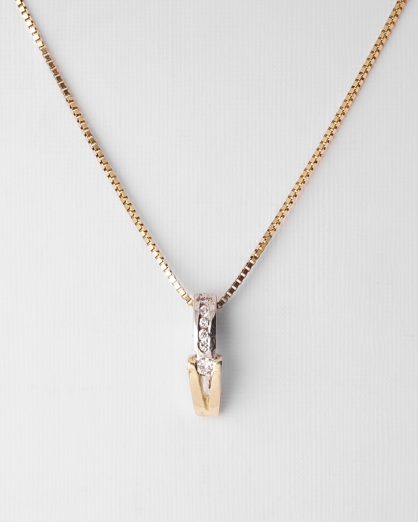 Isalie | 14K White & Yellow Gold (0.08 kt) Diamond Pendant