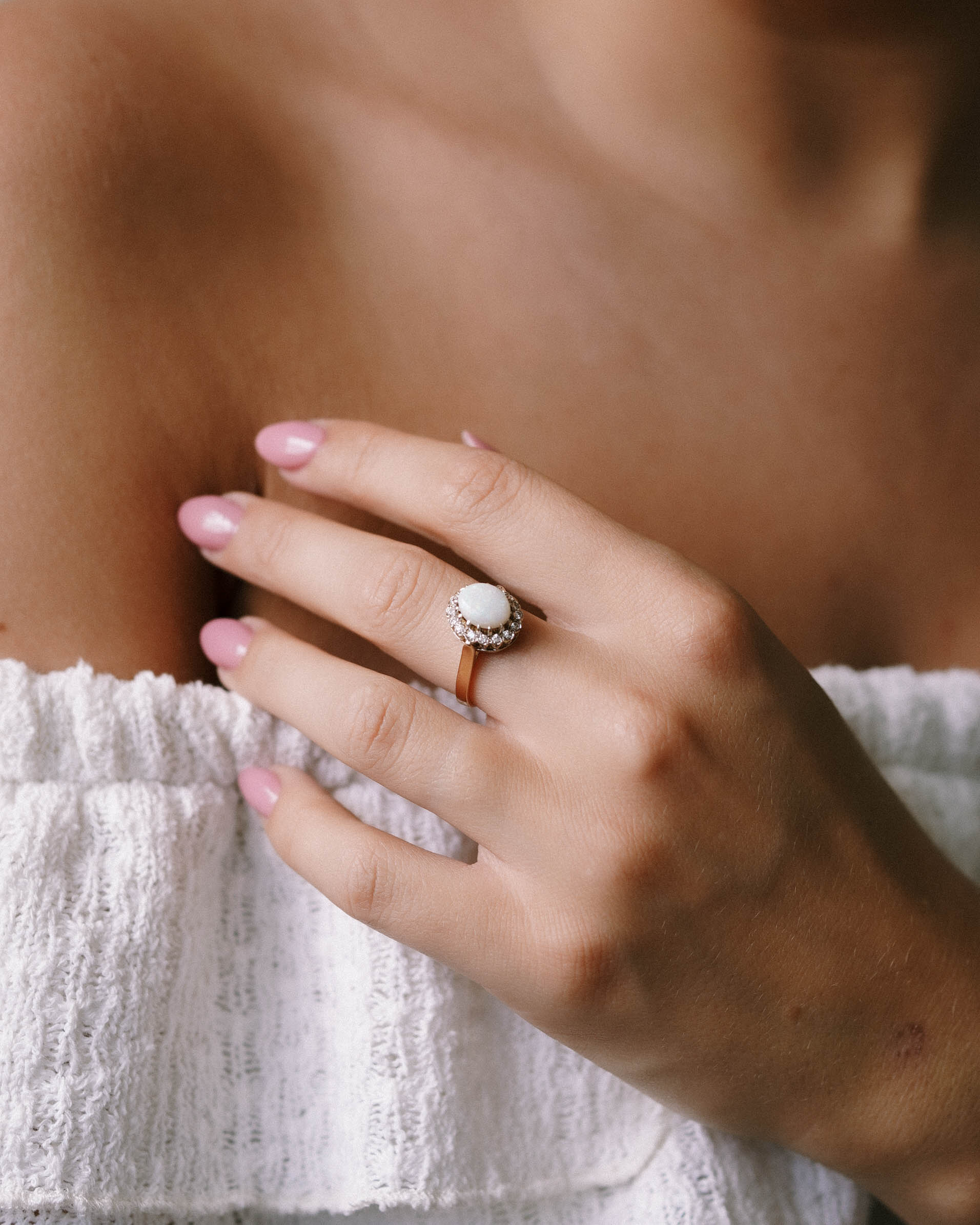 Juna | Vintage Opal & White Sapphire Ring