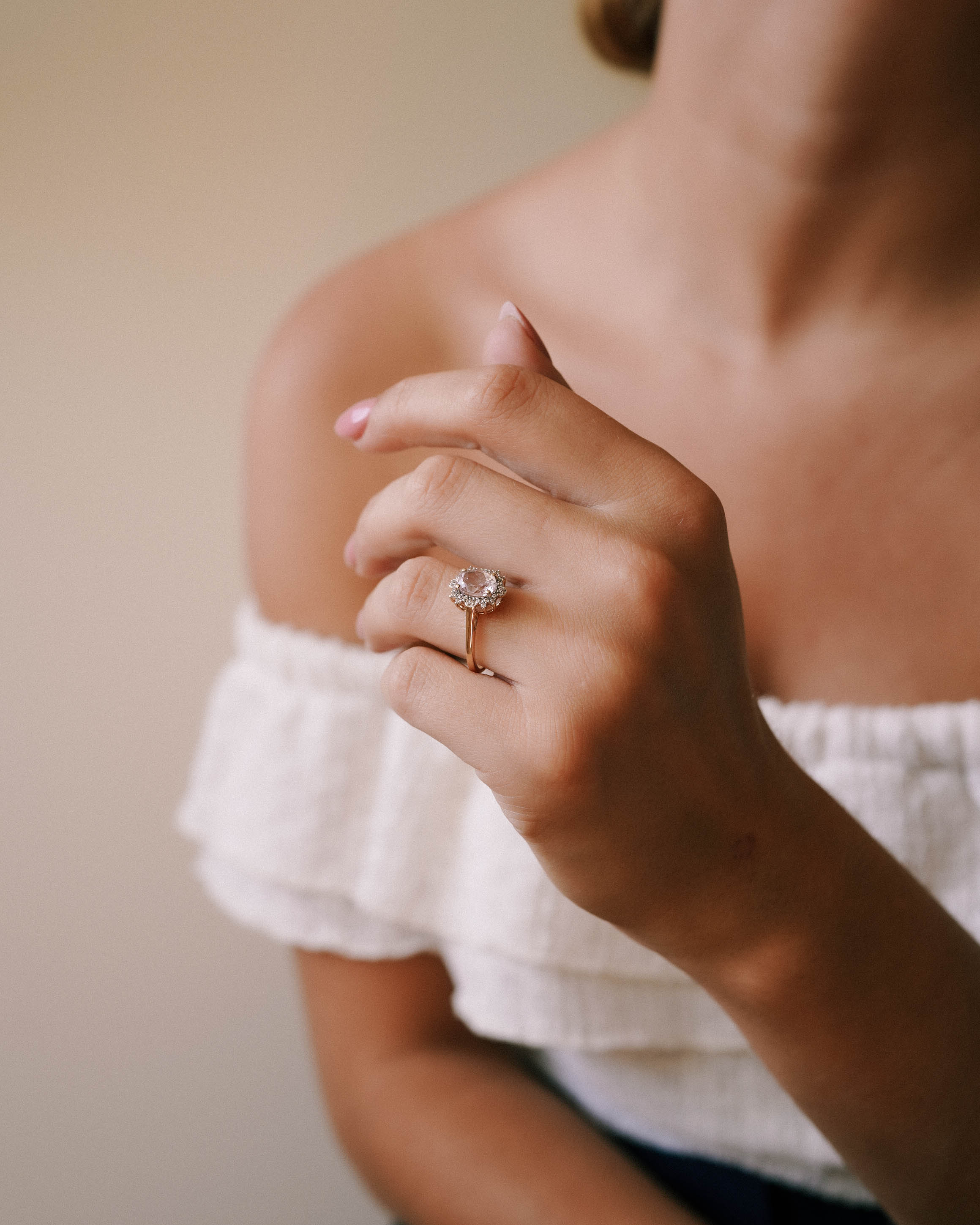 Rhoe | Vintage Kunzite & White Sapphire Ring