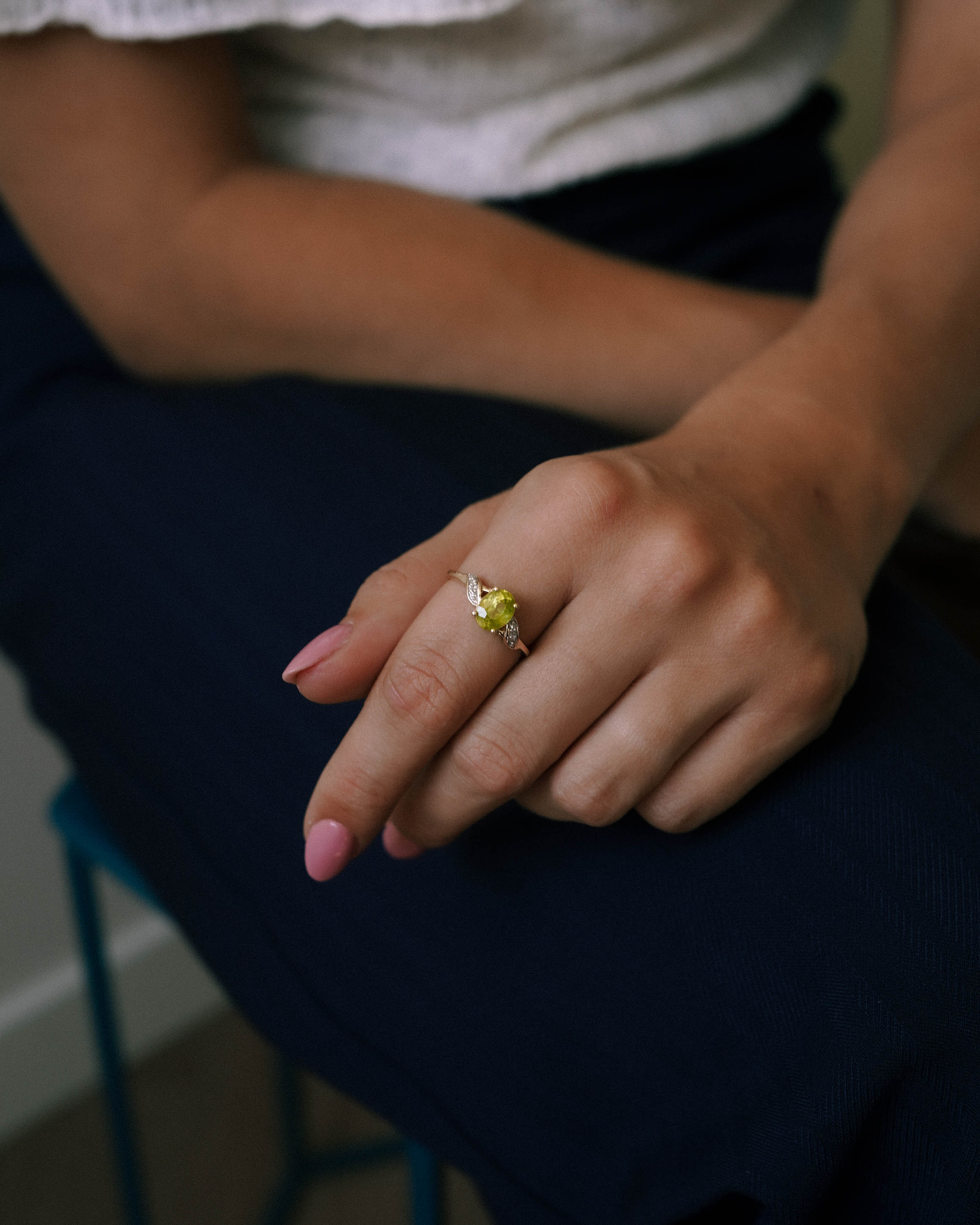 Liva | Vintage Titanite & Diamond Ring