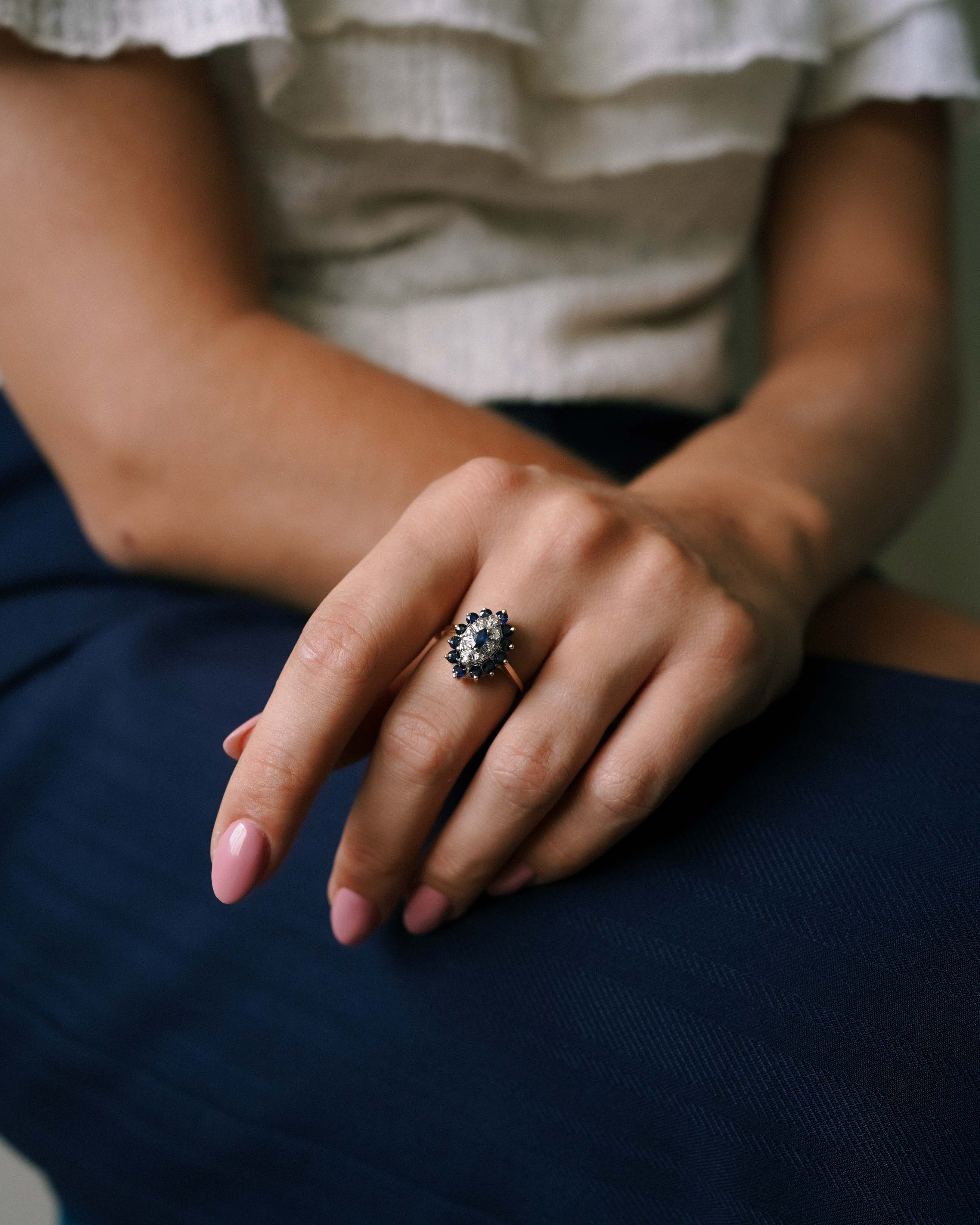 Mysa | Vintage Sapphire & Diamond Ring