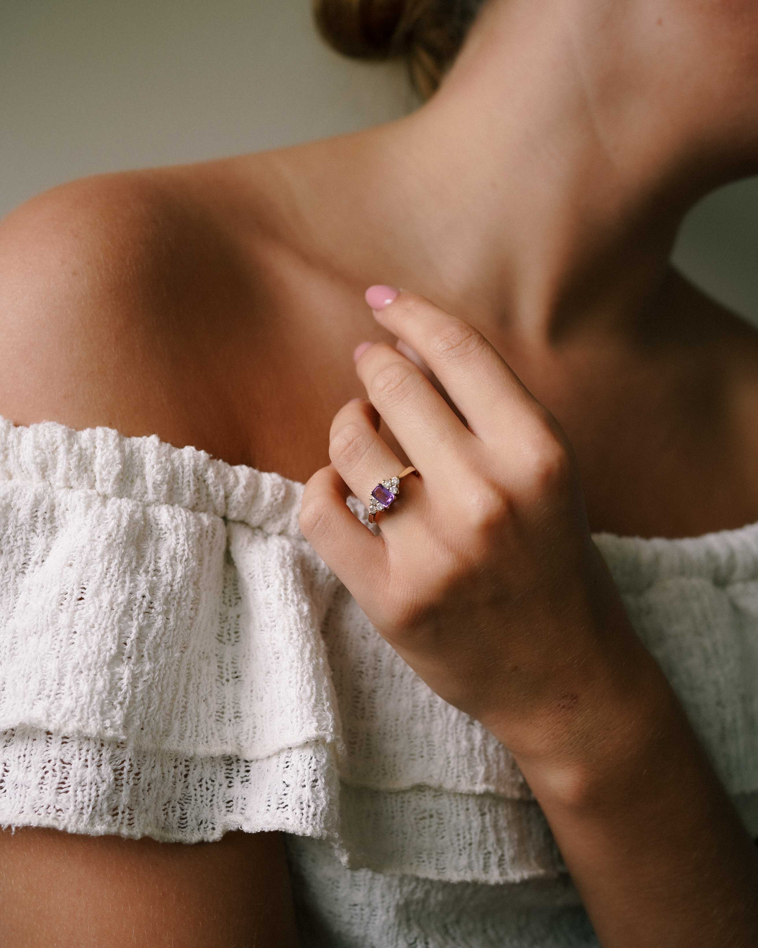 Suri | Vintage Amethyst & Diamond Ring