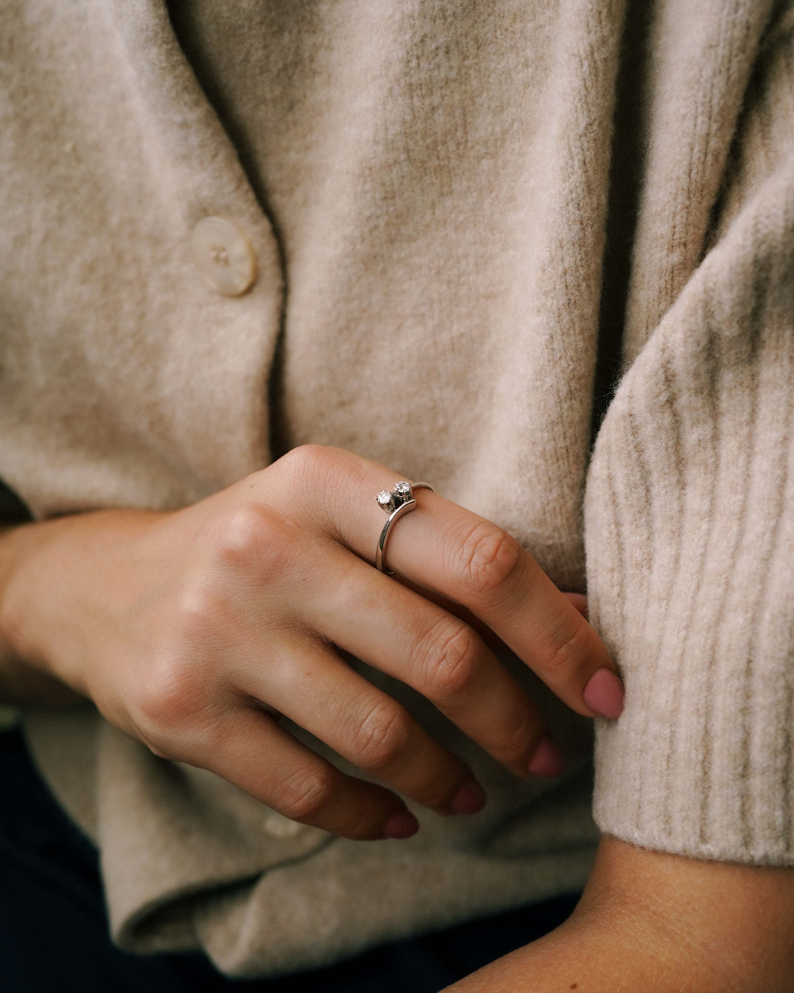 Maria | 14K White Gold Brilliant (0.2ct) Dress Ring