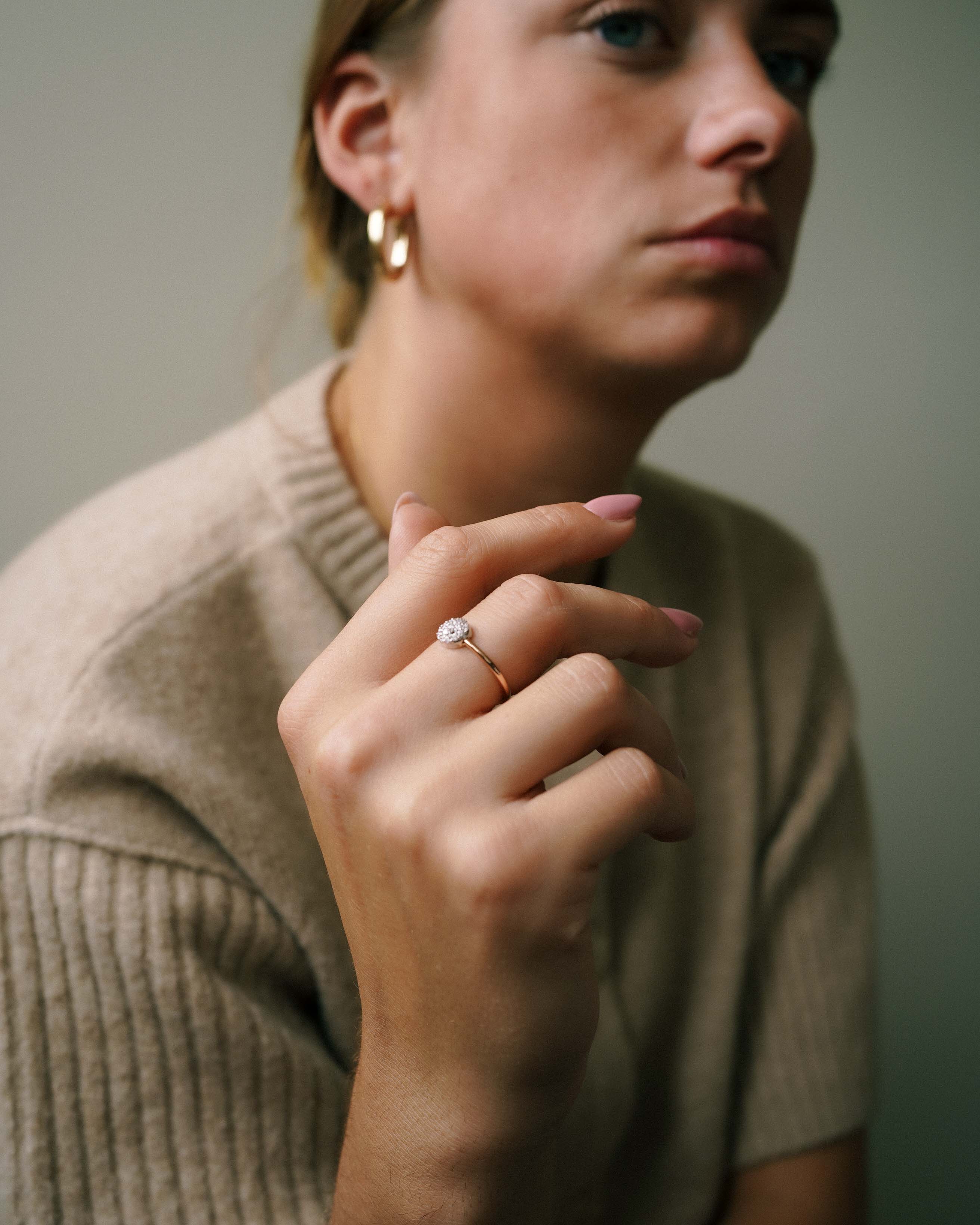 Cadie | 14K Rose Gold Brilliant (0.27ct) Promise Cluster Ring