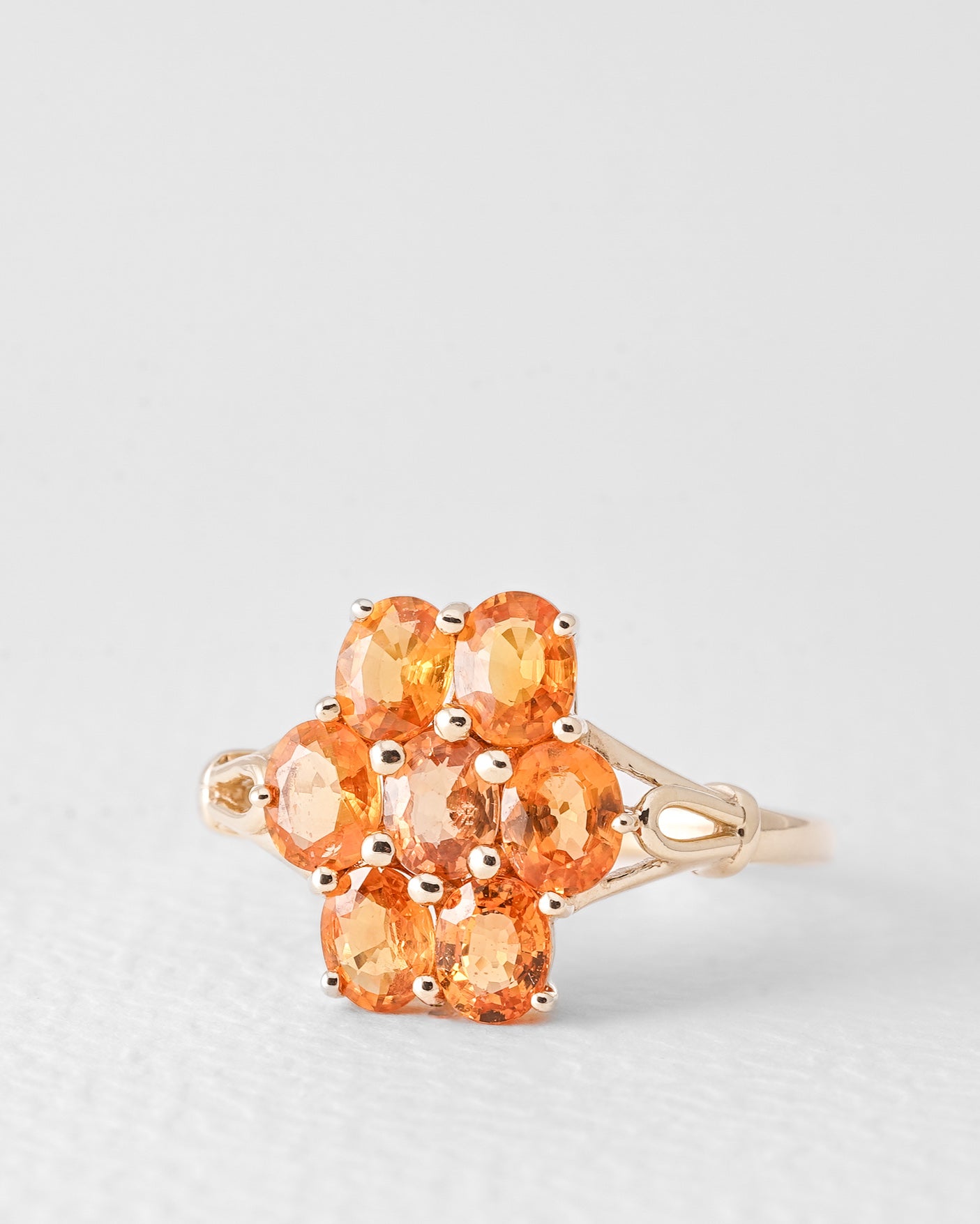 Meja | Vintage Orange Sapphire Cluster Ring
