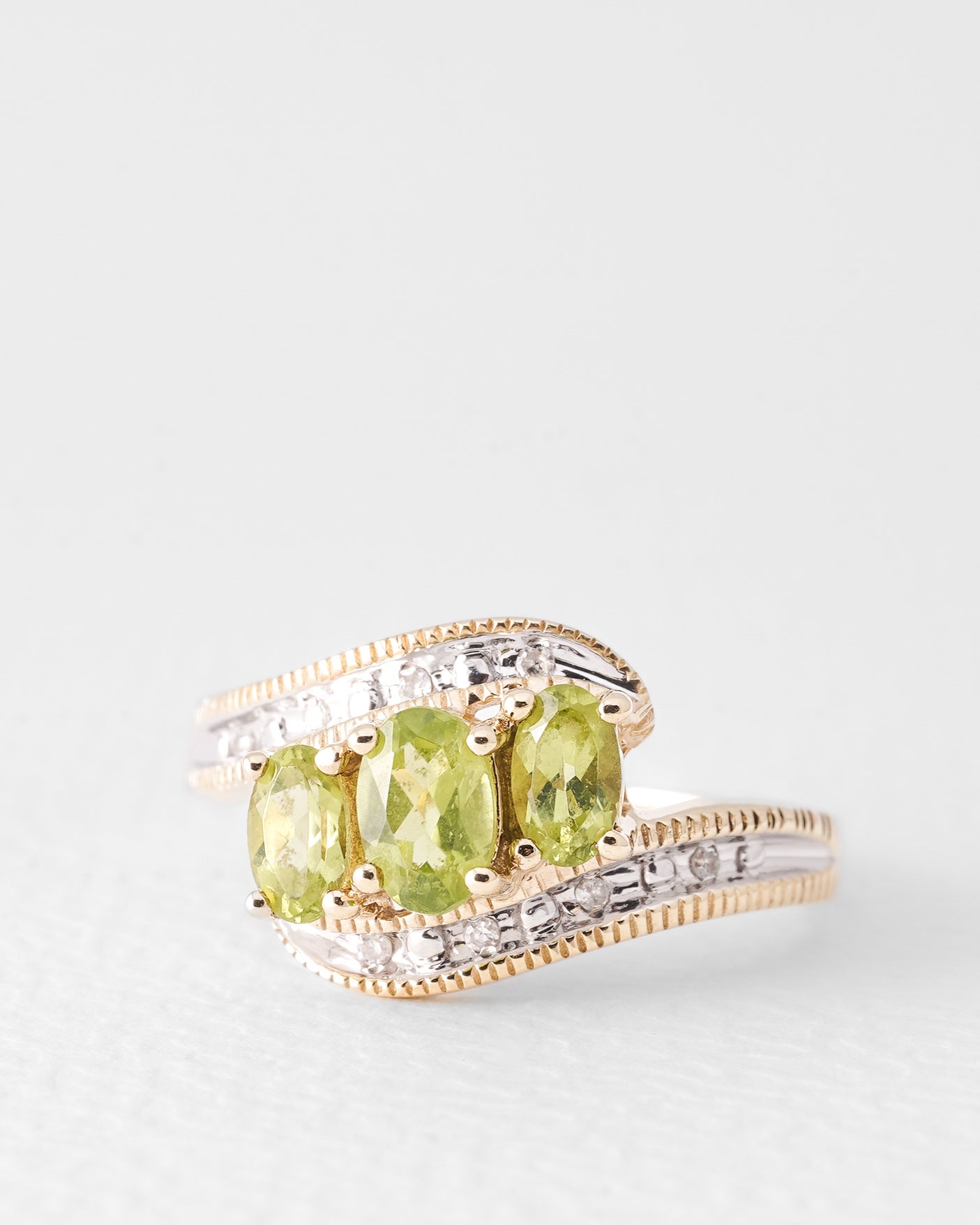 Sela | Vintage Peridote & Diamond Ring
