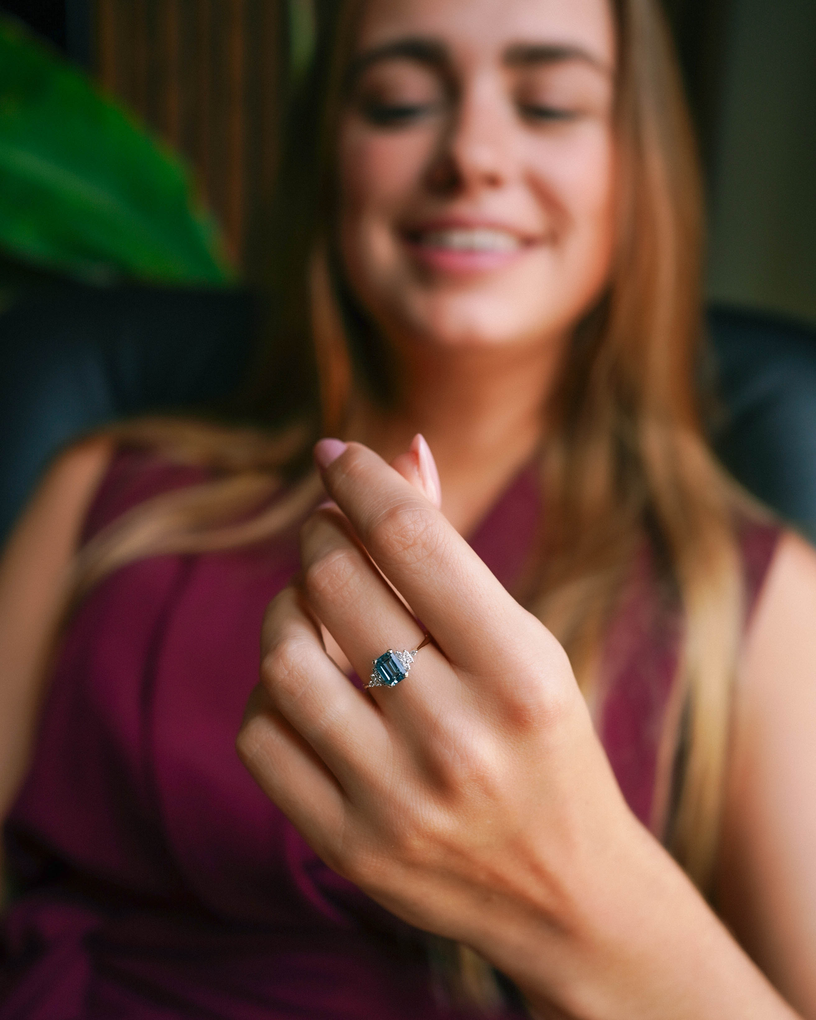 Vivienne | Vintage Topaas & Diamant Cluster Ring