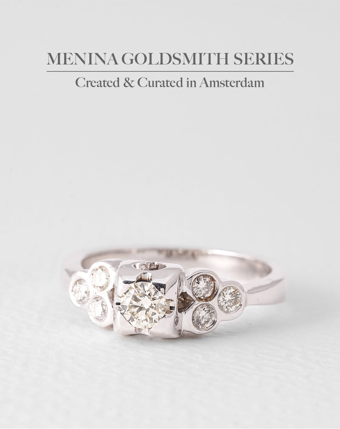 Rose | 14K White Gold Brilliant (0.45ct) Cluster Ring