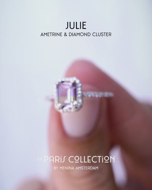 Julie | 9K & 14K Ametrine & Diamond Cluster