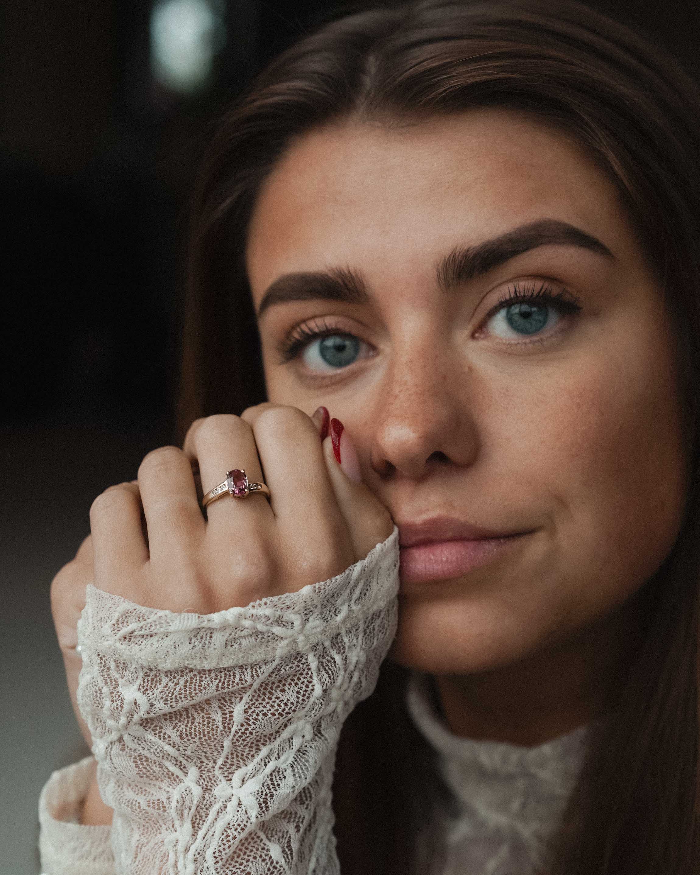 Mira | Vintage Topaz & White Sapphire Solitaire Ring