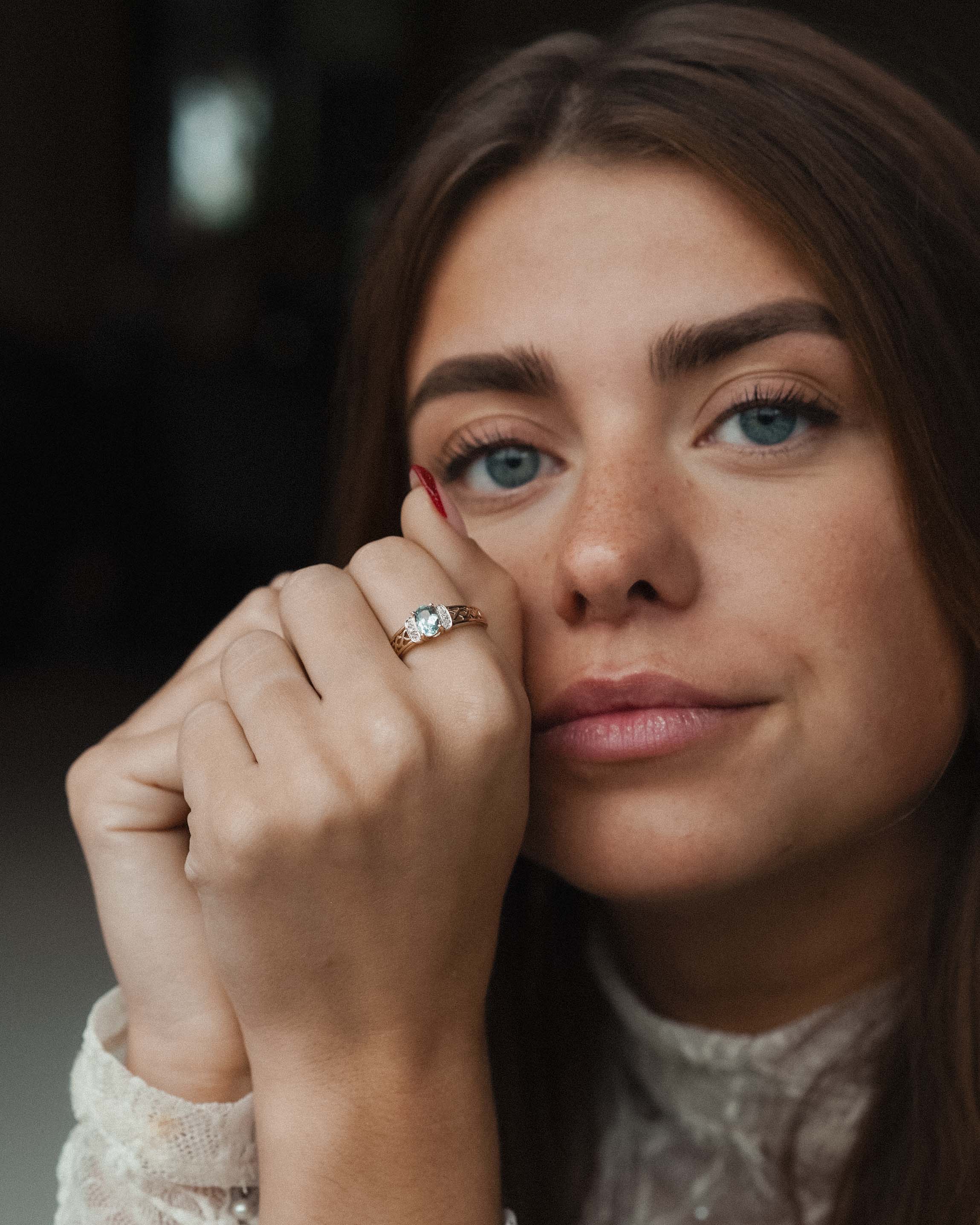 Maelis | Vintage Topaz and Diamond Ring