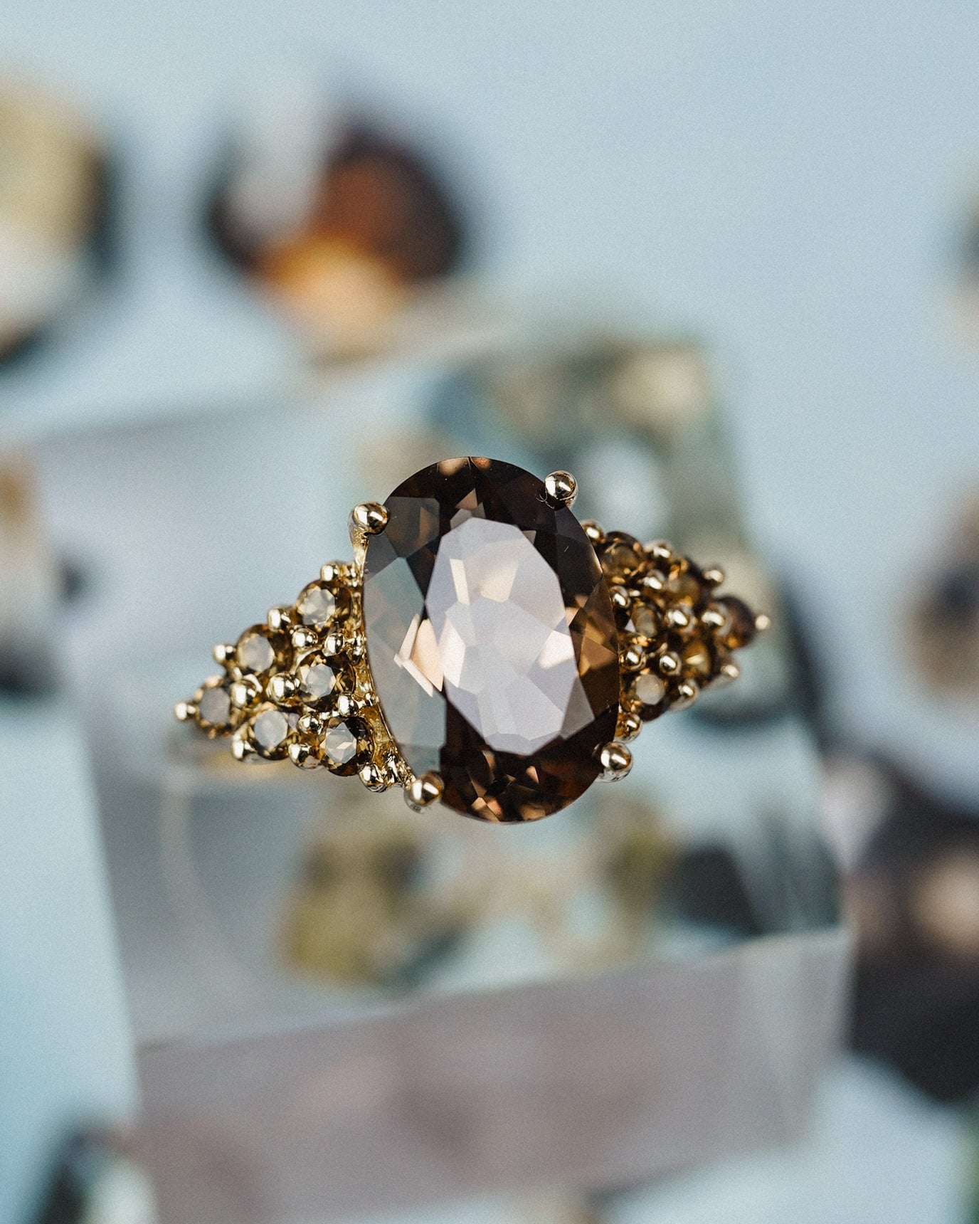 Valerina | Vintage Rookkwarts Cluster Ring - Menina Amsterdam