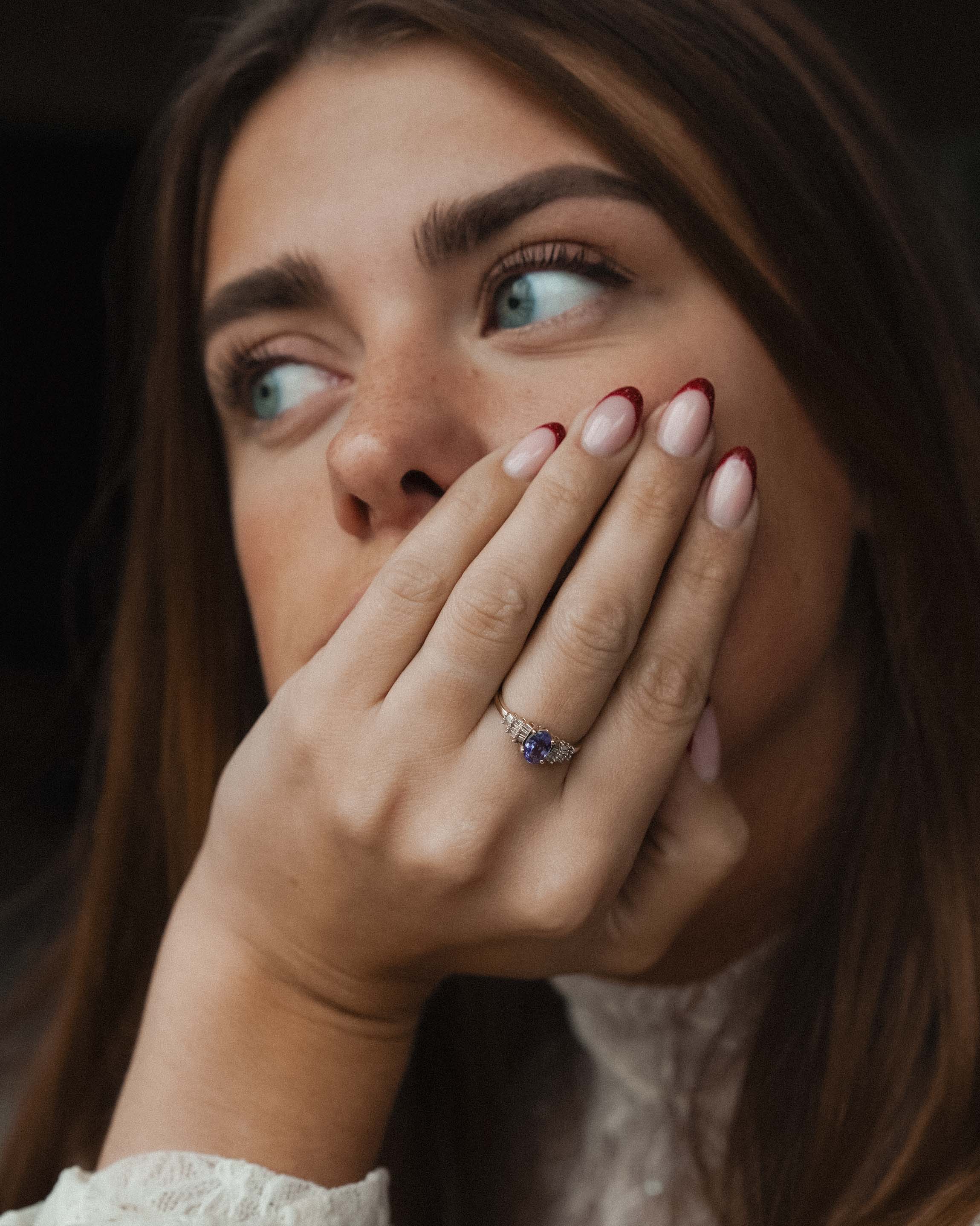 Thalia | Vintage Amethyst and Diamond Solitaire Ring